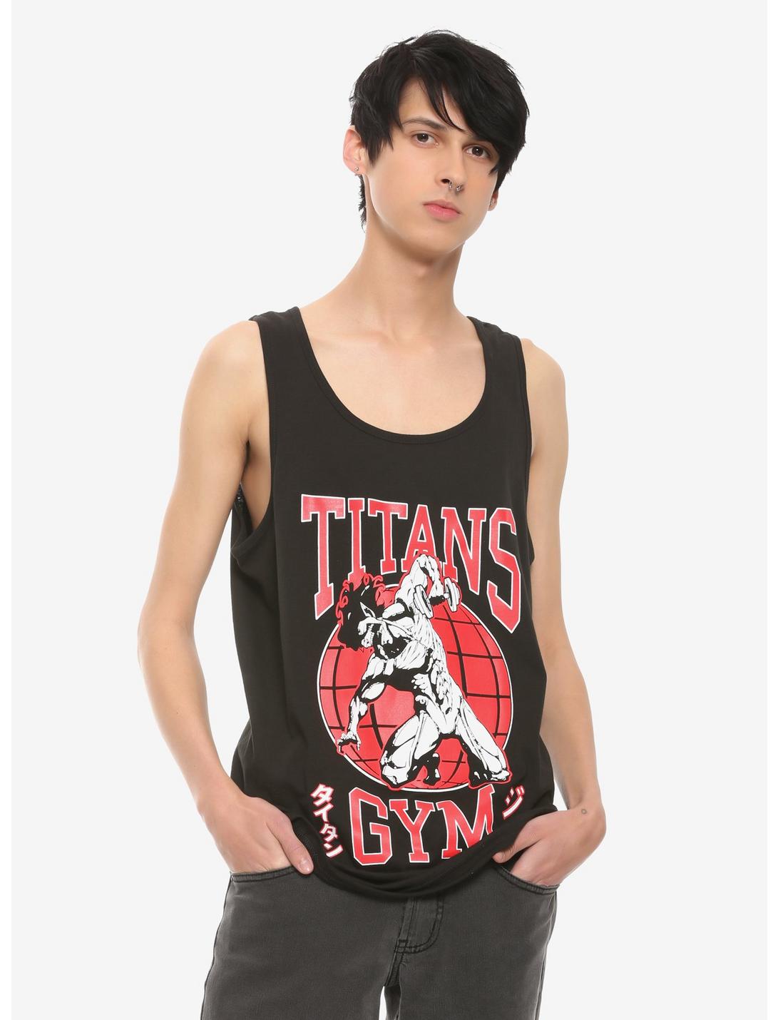 Attack On Titan Titans Gym Tank Top, RED, hi-res