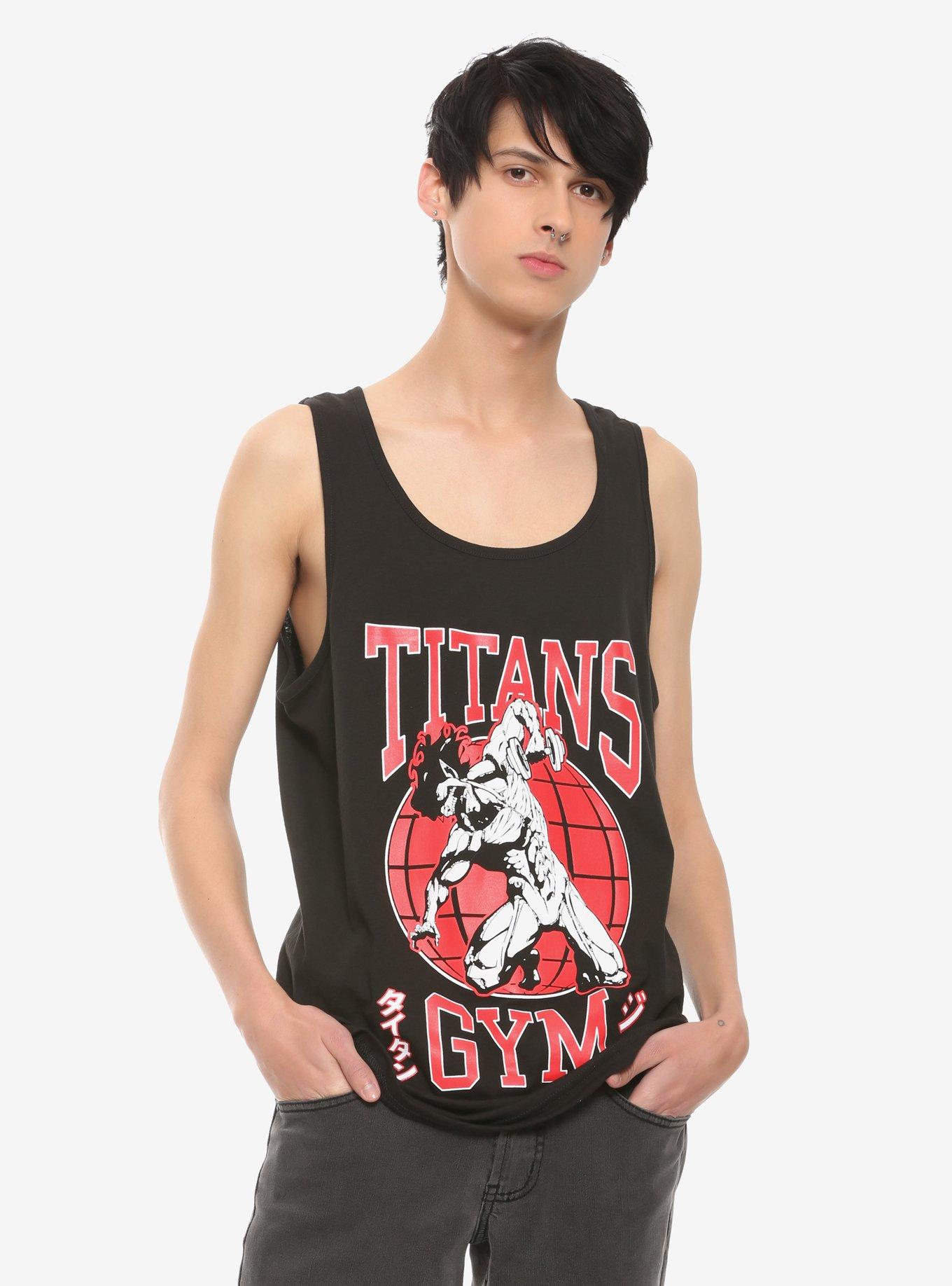 Attack On Titan Titans Gym Tank Top, RED, hi-res