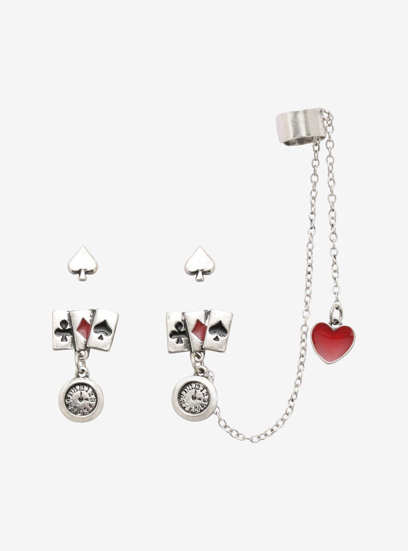 Cuff earrings with hot sale chain hot topic