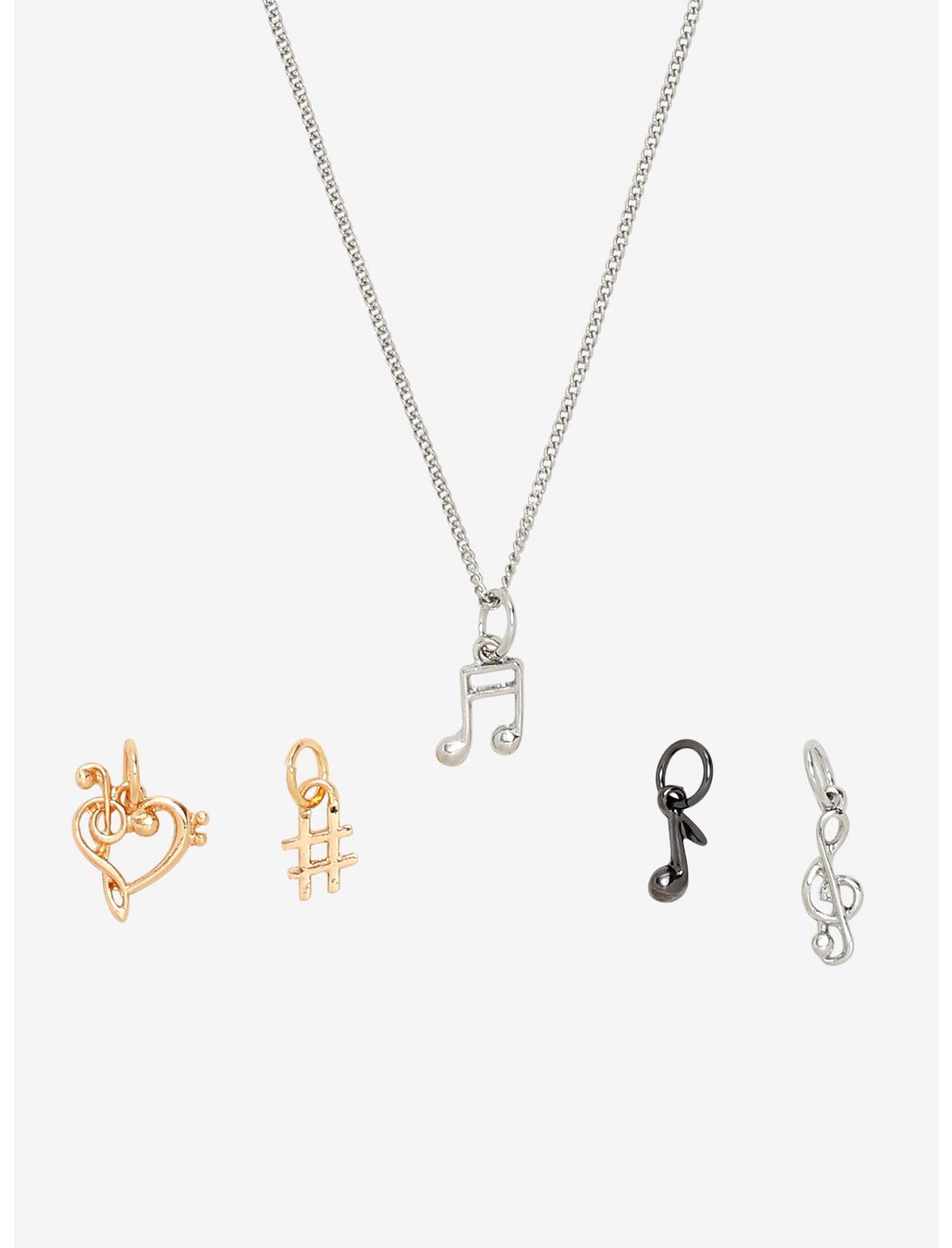 Music Notes Multi Charm Necklace, , hi-res
