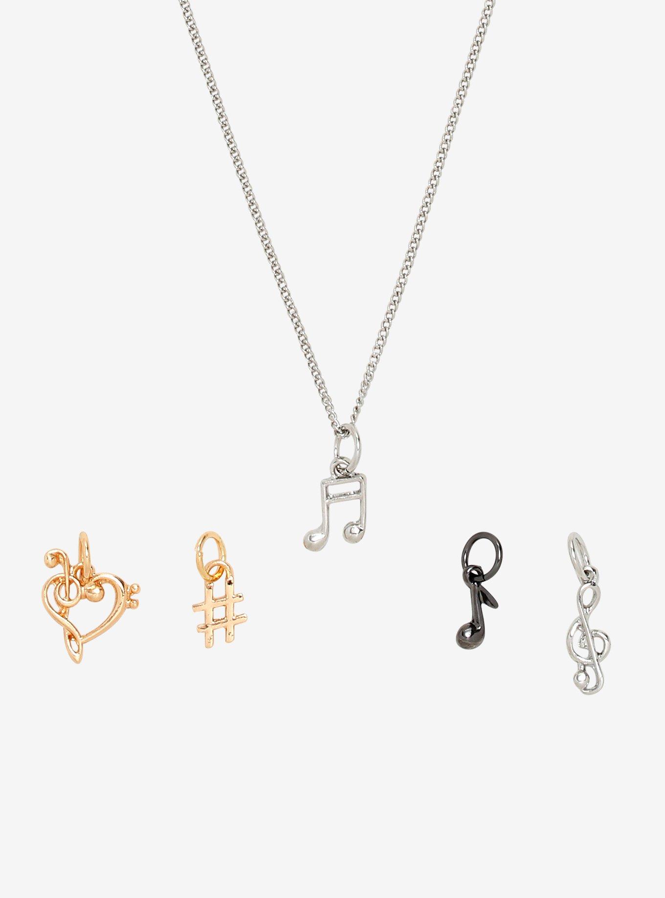 Music Notes Multi Charm Necklace, , hi-res