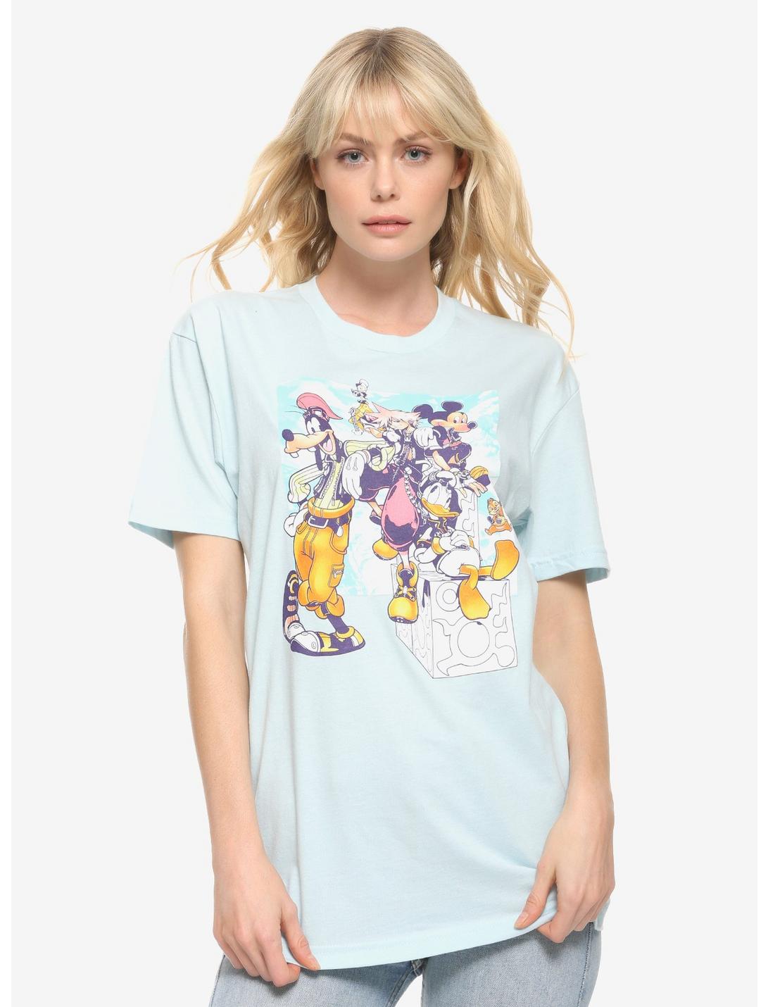 Disney Kingdom Hearts Gang's All Here T-Shirt - BoxLunch Exclusive, BLUE, hi-res