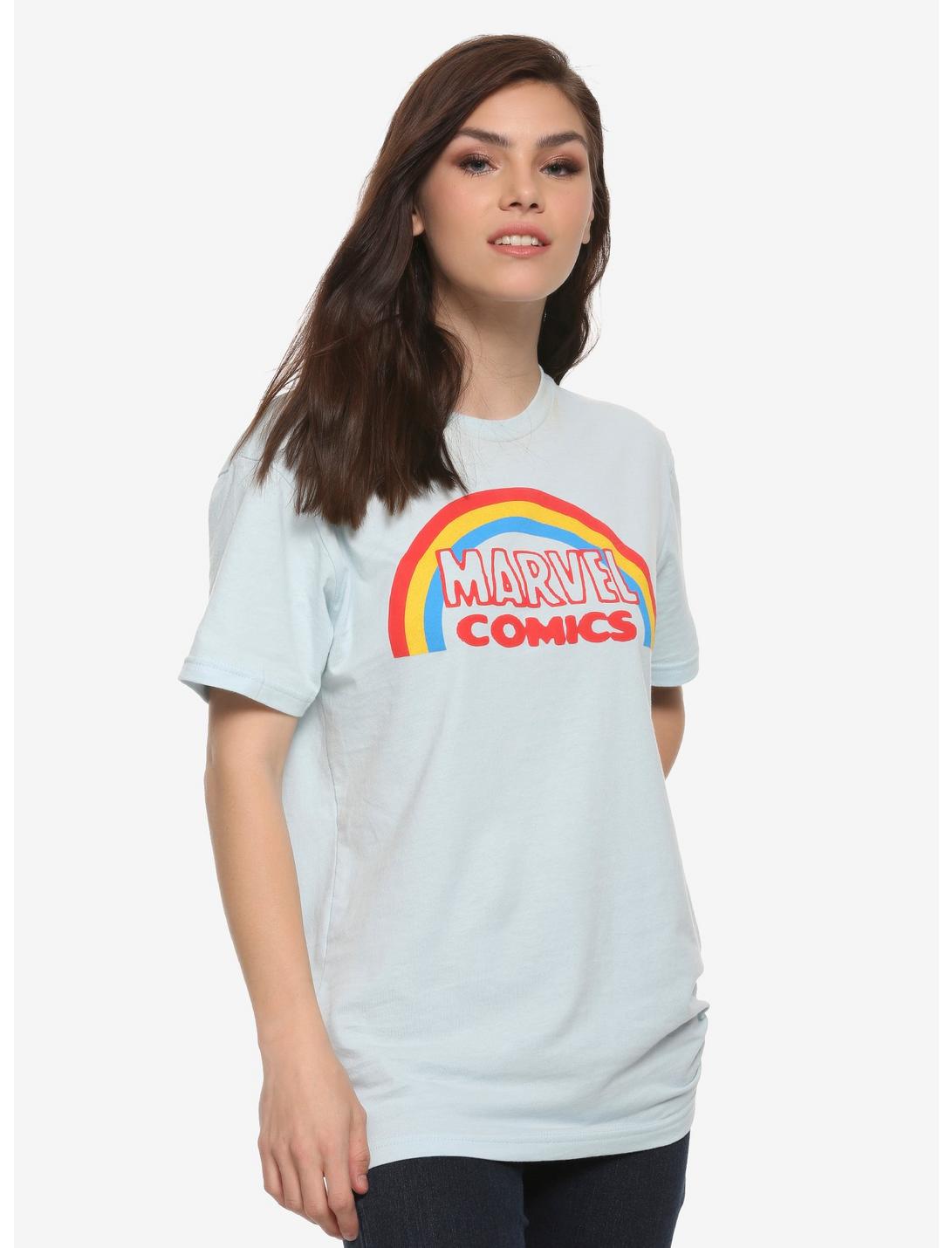 Marvel Comics Rainbow T-Shirt - BoxLunch Exclusive, BLUE, hi-res