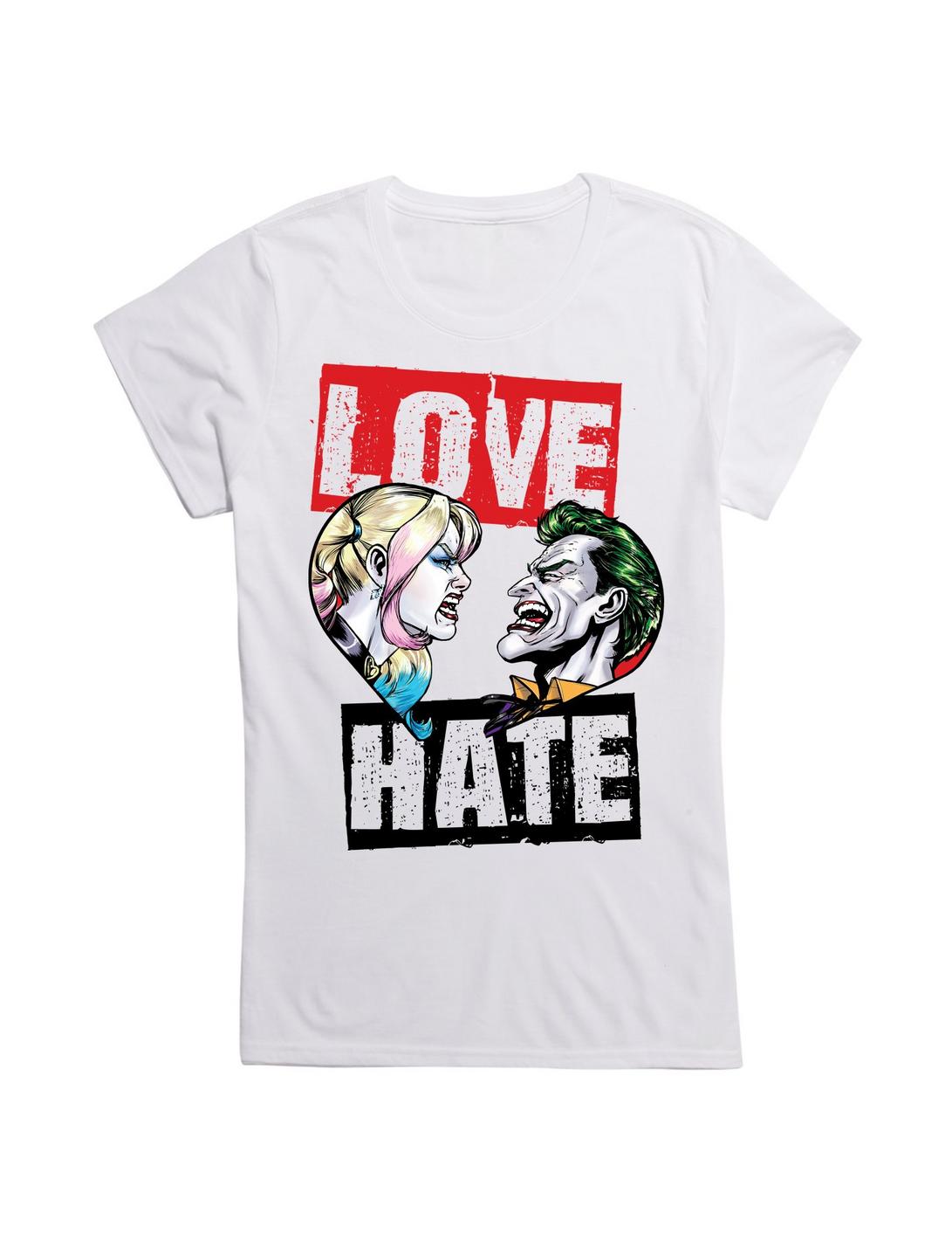 DC Comics Batman Love & Hate Harley & Joker Girls T-Shirt, WHITE, hi-res
