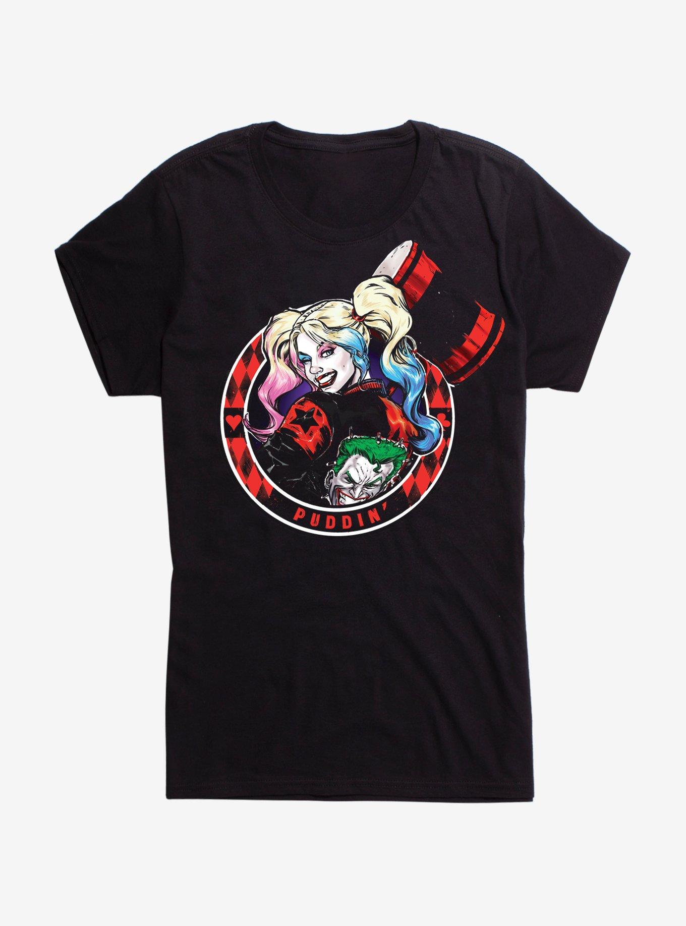 DC Comics Batman Harley Quinn Portrait Girls T-Shirt, BLACK, hi-res