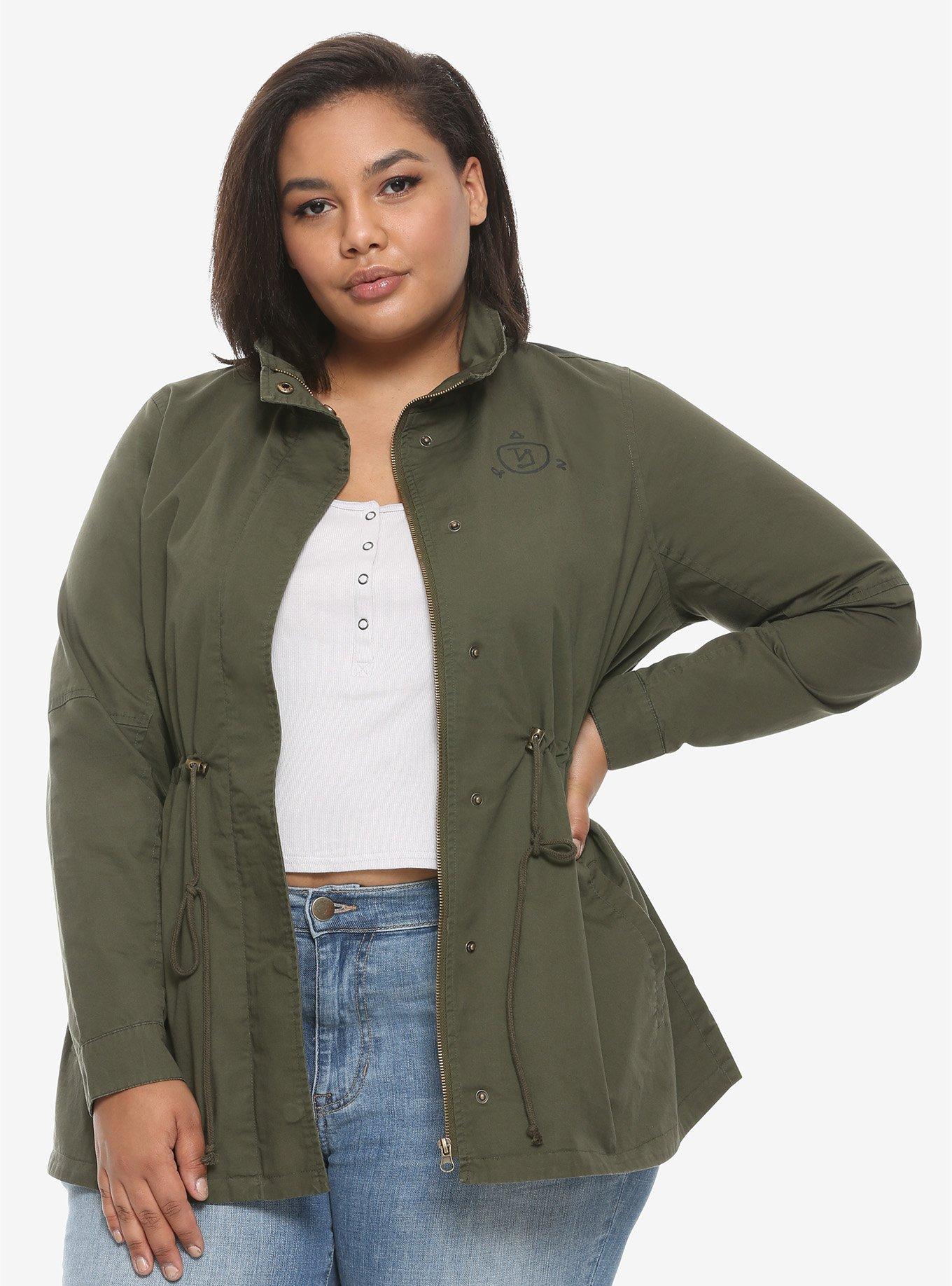 Supernatural Castiel Girls Cargo Jacket Plus Size, BLACK, hi-res