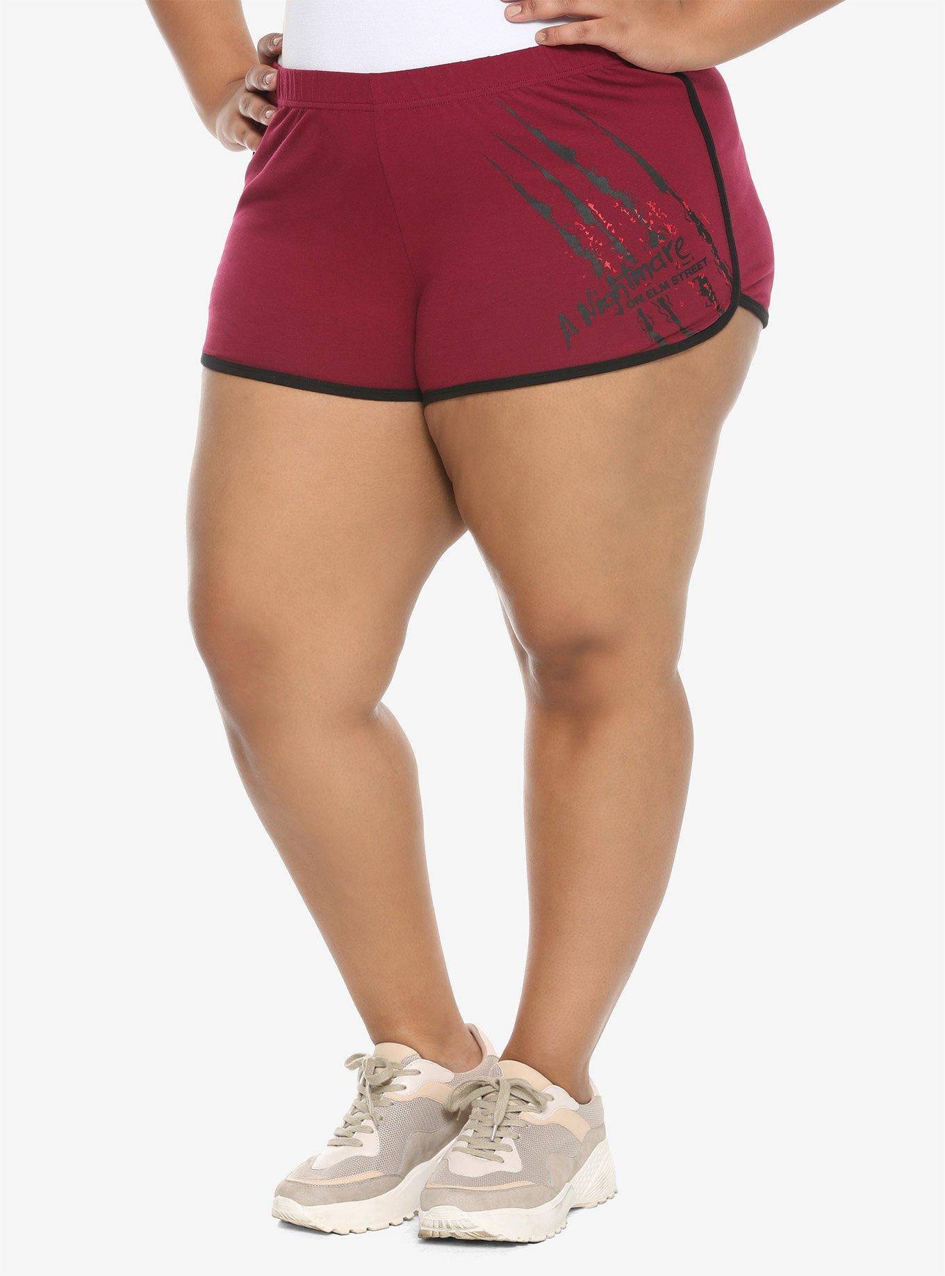 A Nightmare On Elm Street Girls Soft Shorts Plus Size, RED, hi-res