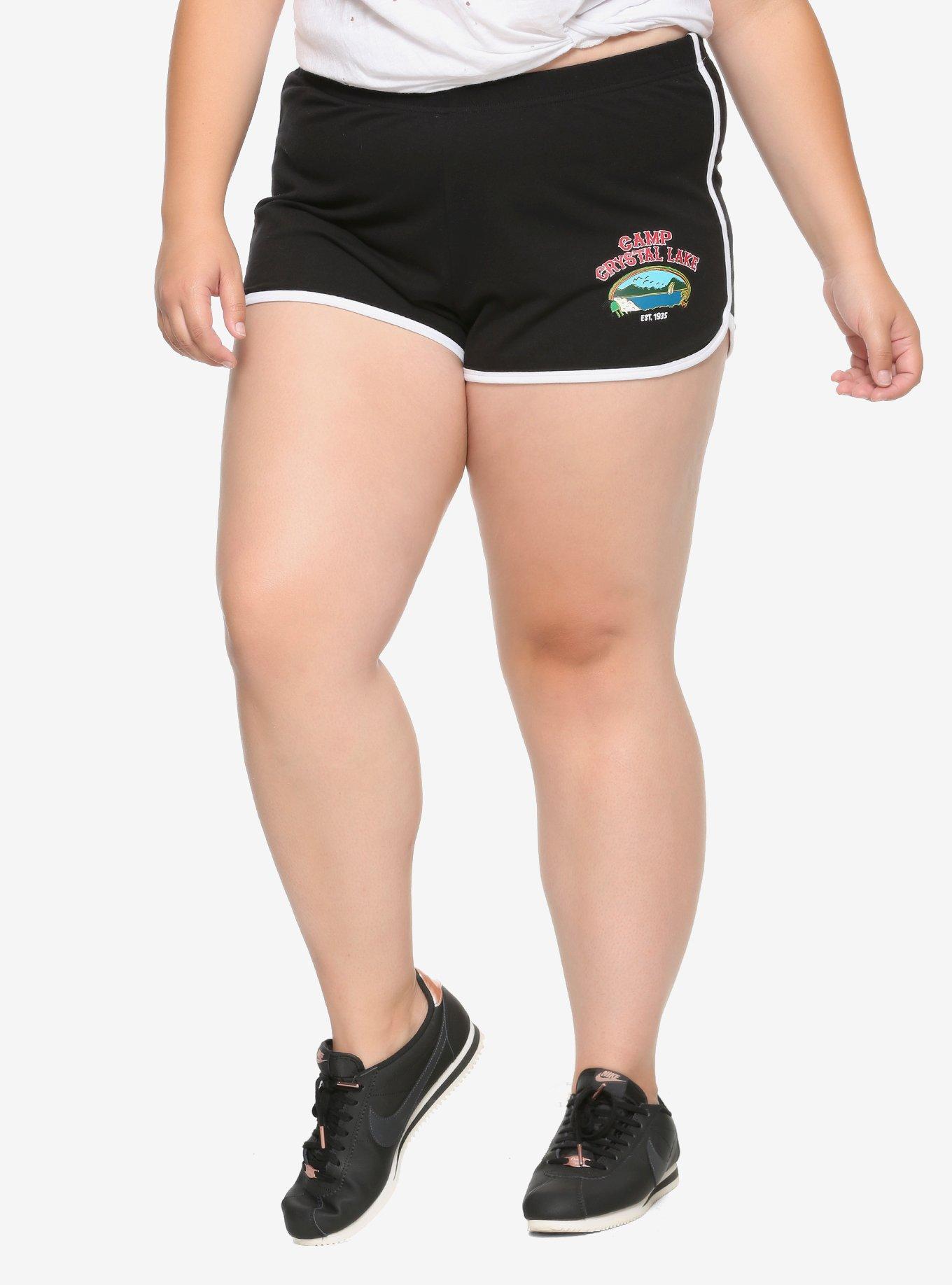 Friday The 13th Camp Crystal Lake Girls Soft Shorts Plus Size, BLACK, hi-res