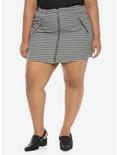Houndstooth Zipper Skirt Plus Size, MULTI, hi-res
