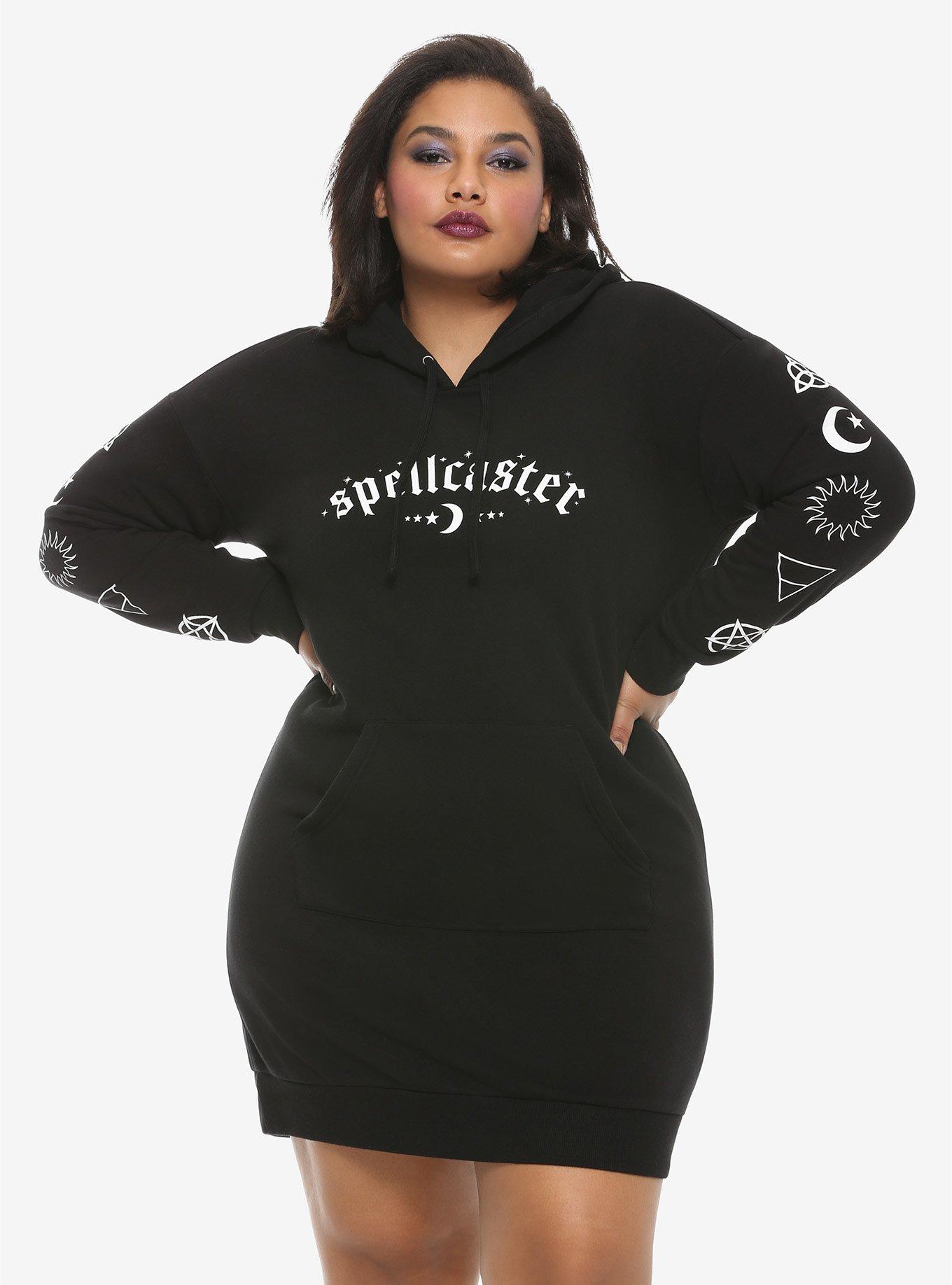 Plus size hooded dress hotsell