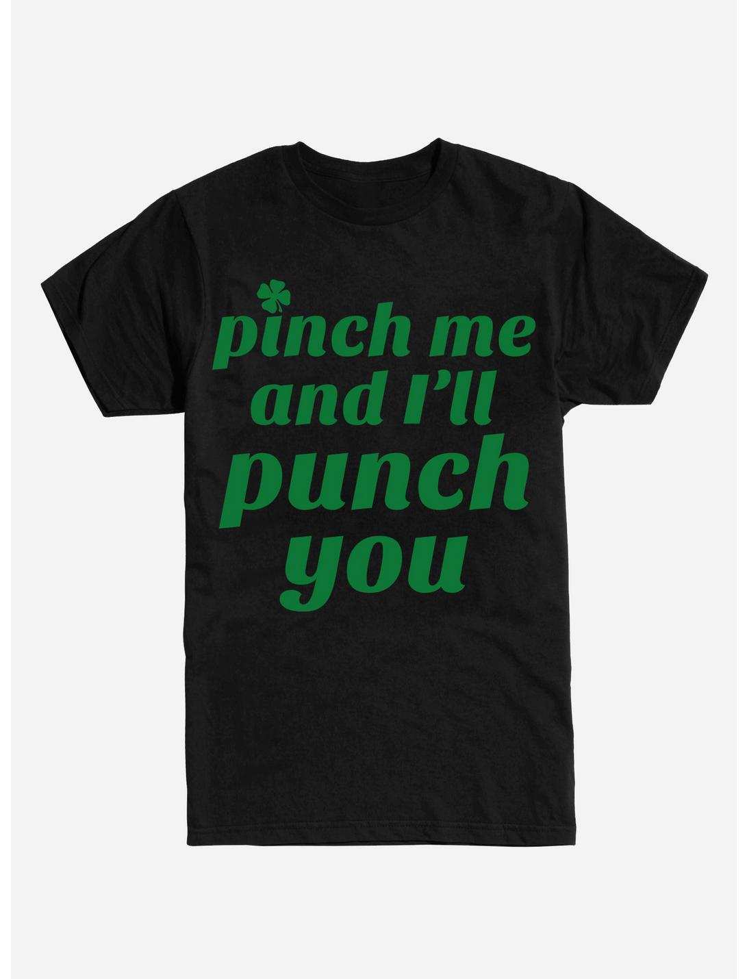St. Patty's Pinch Me And I'll Punch You T-Shirt, BLACK, hi-res