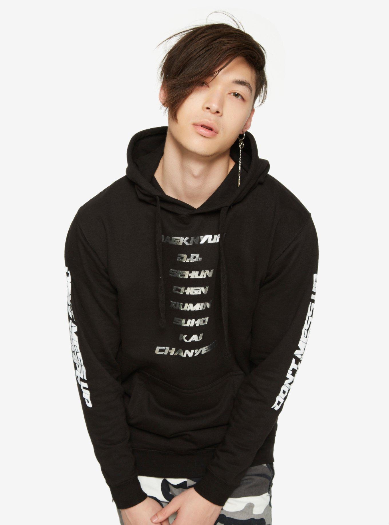 EXO Don't Mess Up My Tempo Black & Silver Hoodie, BLACK, hi-res