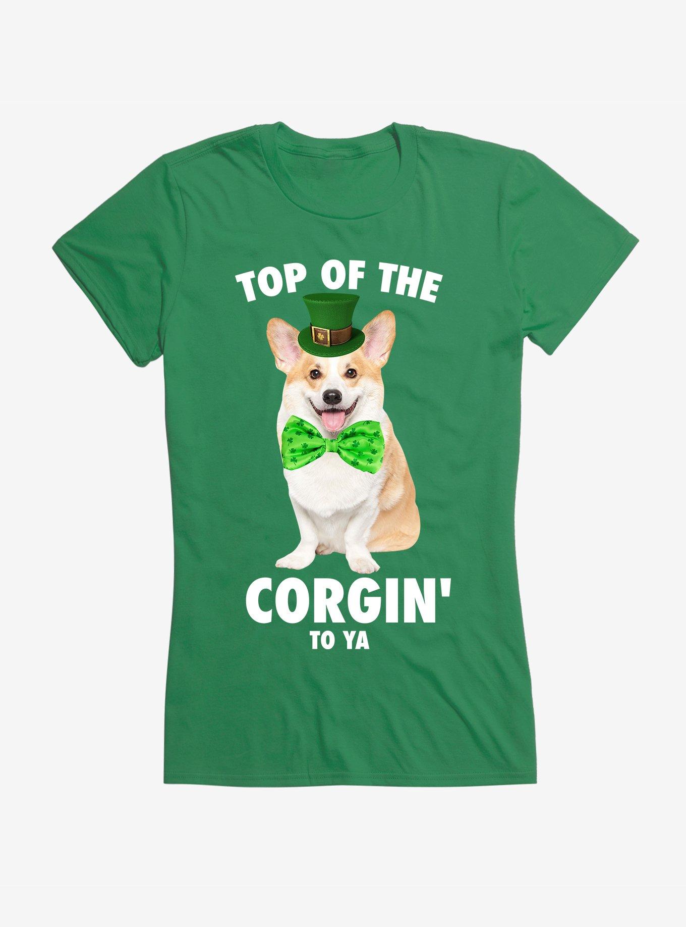 St. Patty's Top Of The Corgin' To Ya Girls T-Shirt, KELLY GREEN, hi-res