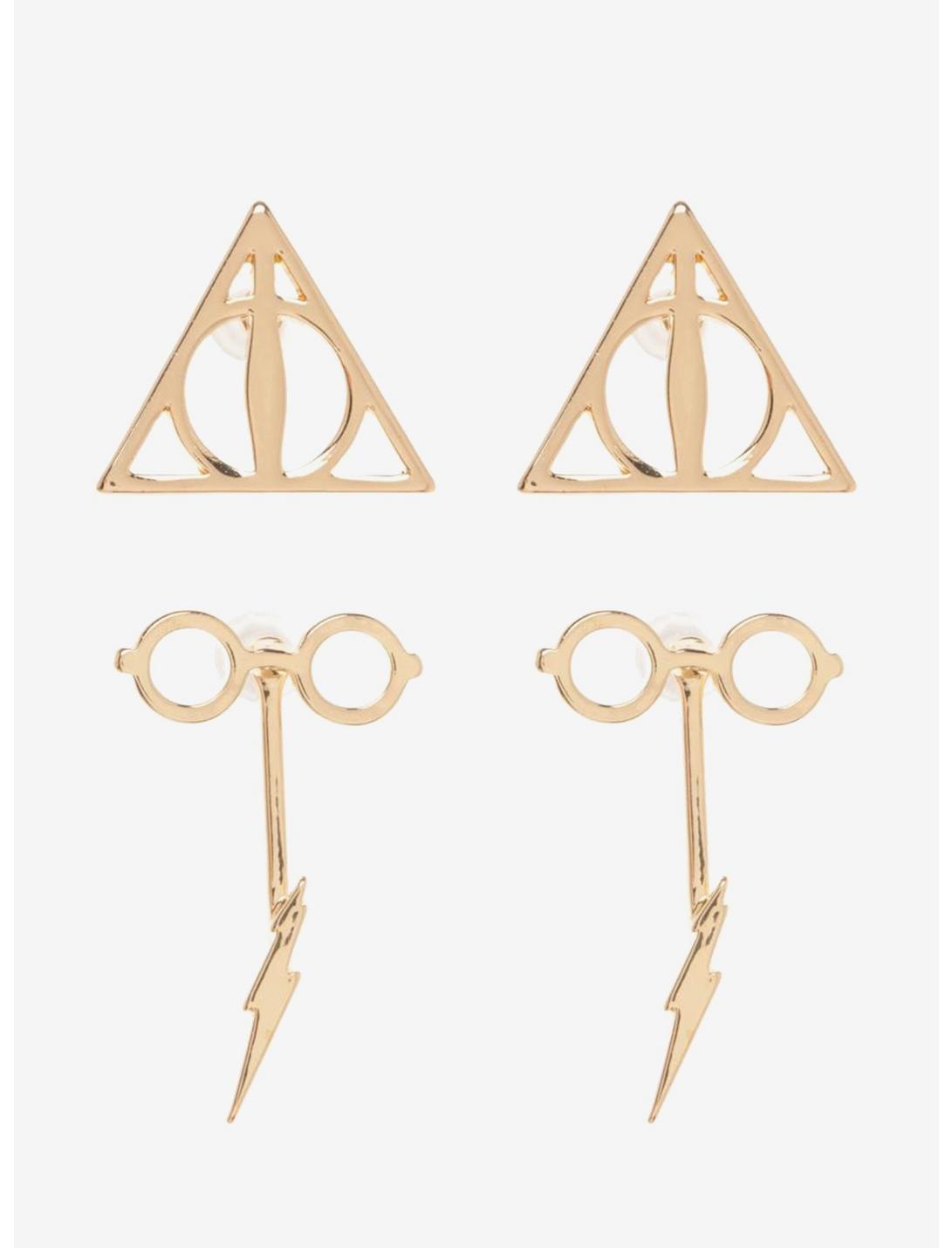 Harry Potter Deathly Hallows Earring Set, , hi-res