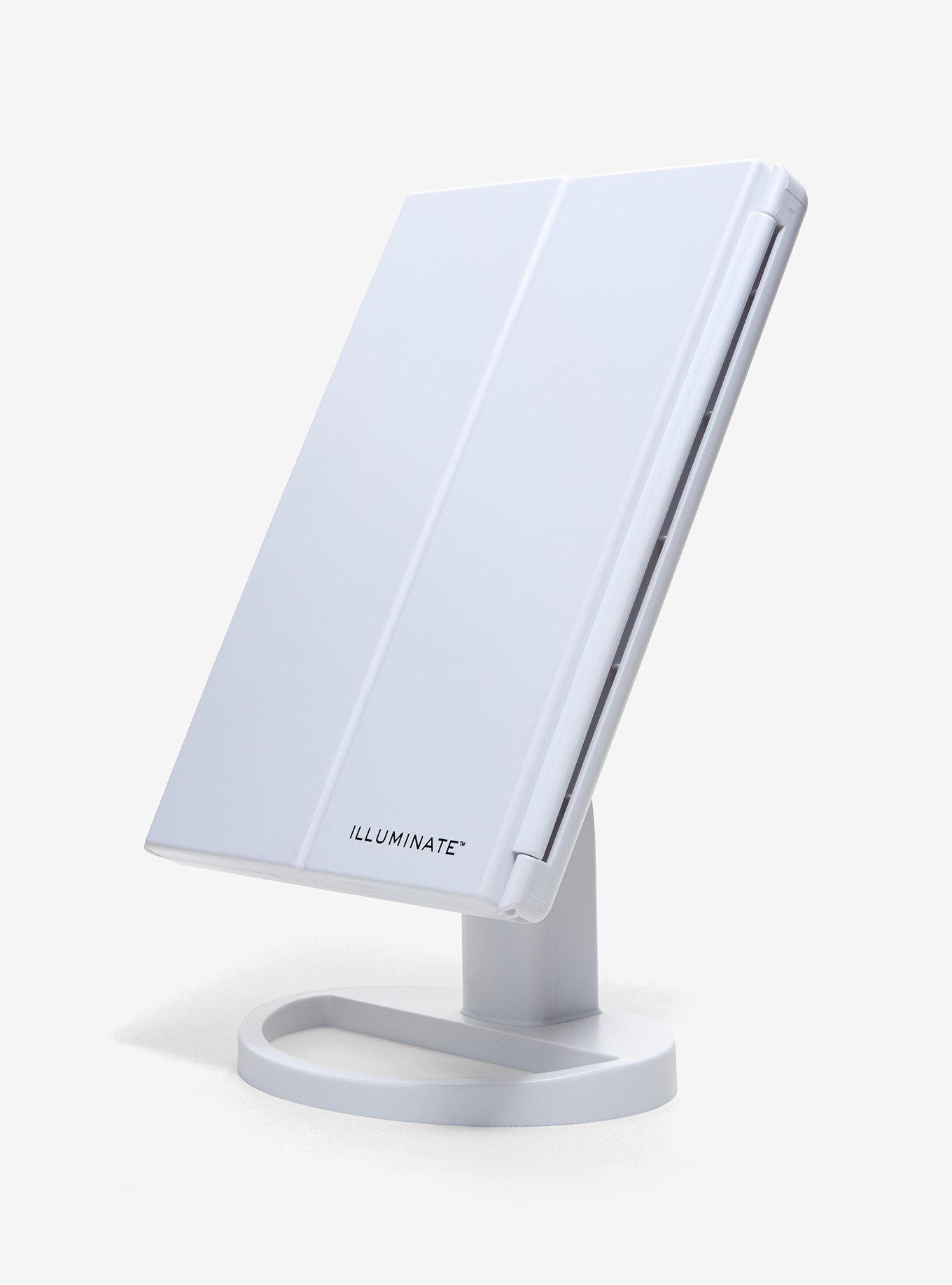 White Light-Up Tri-Fold Vanity Mirror, , hi-res