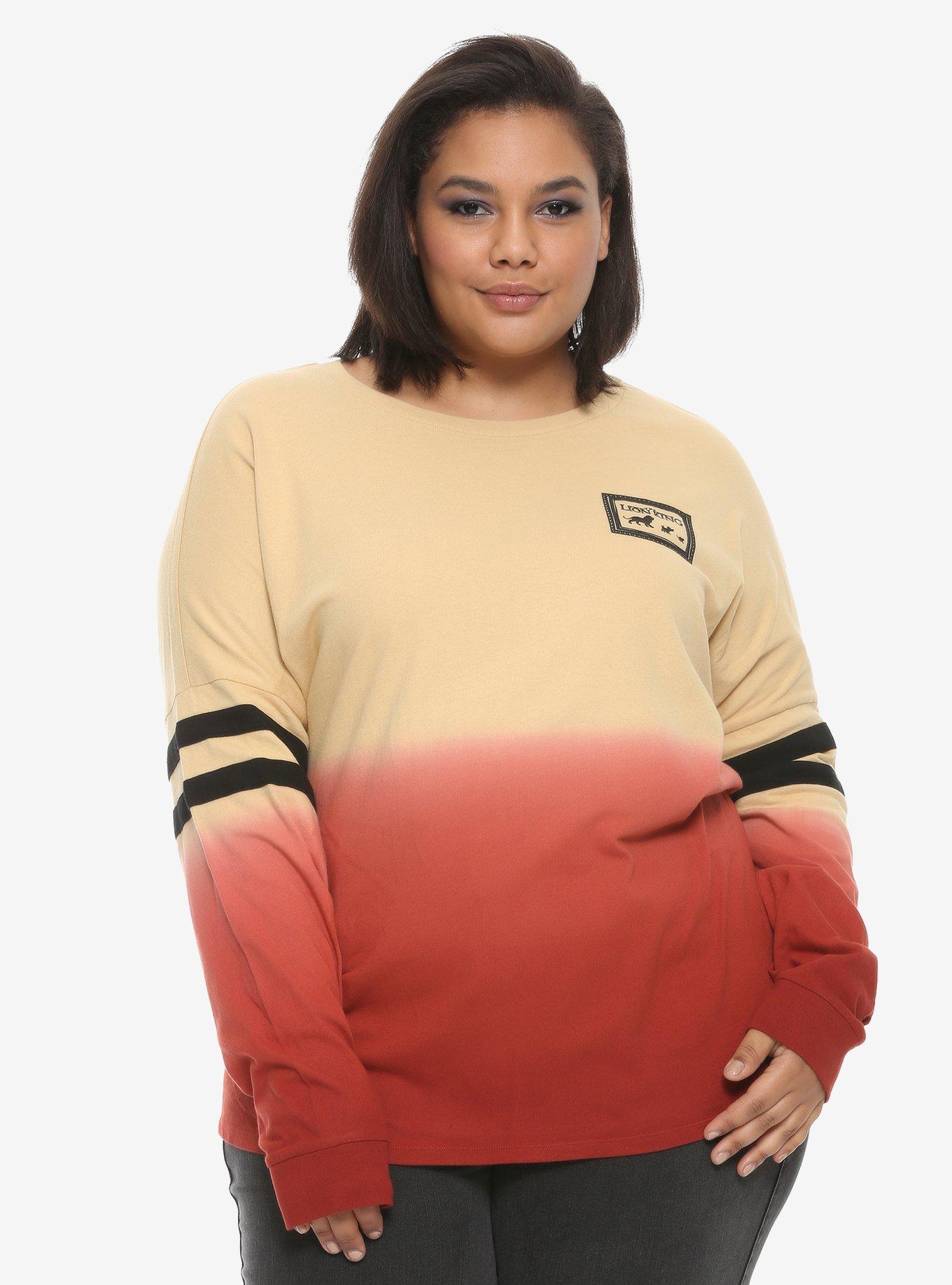 Disney The Lion King Tan Orange Ombre Long-Sleeve Athletic Jersey Plus Size, MULTI, hi-res