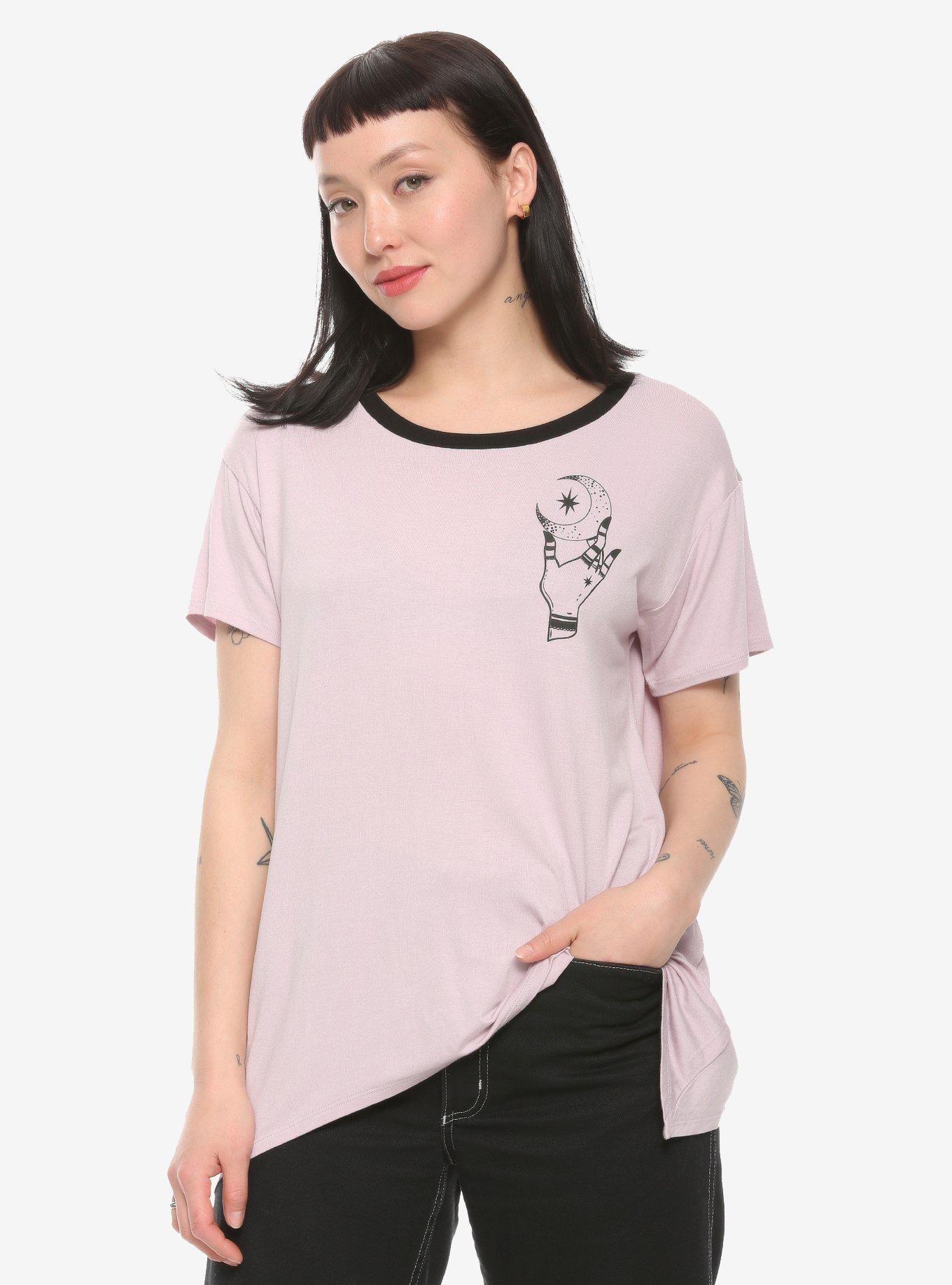 Celestial Hand Shark Bite Girls T-Shirt, LILAC, hi-res