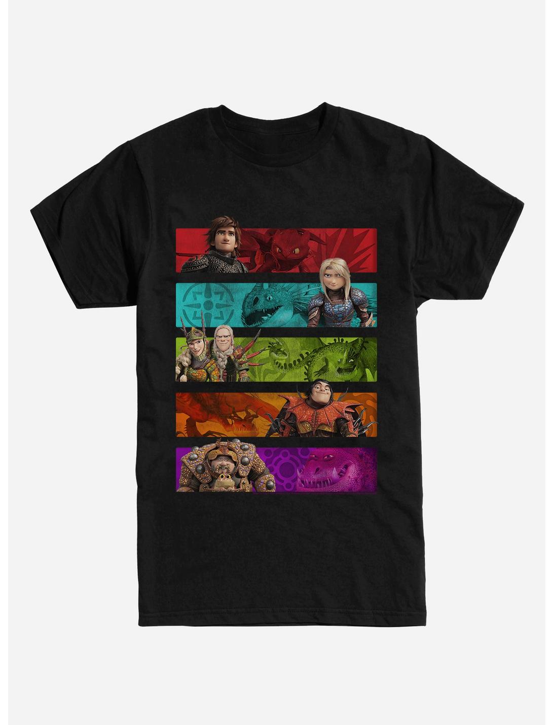 How To Train Your Dragon Character Bars T-Shirt, BLACK, hi-res