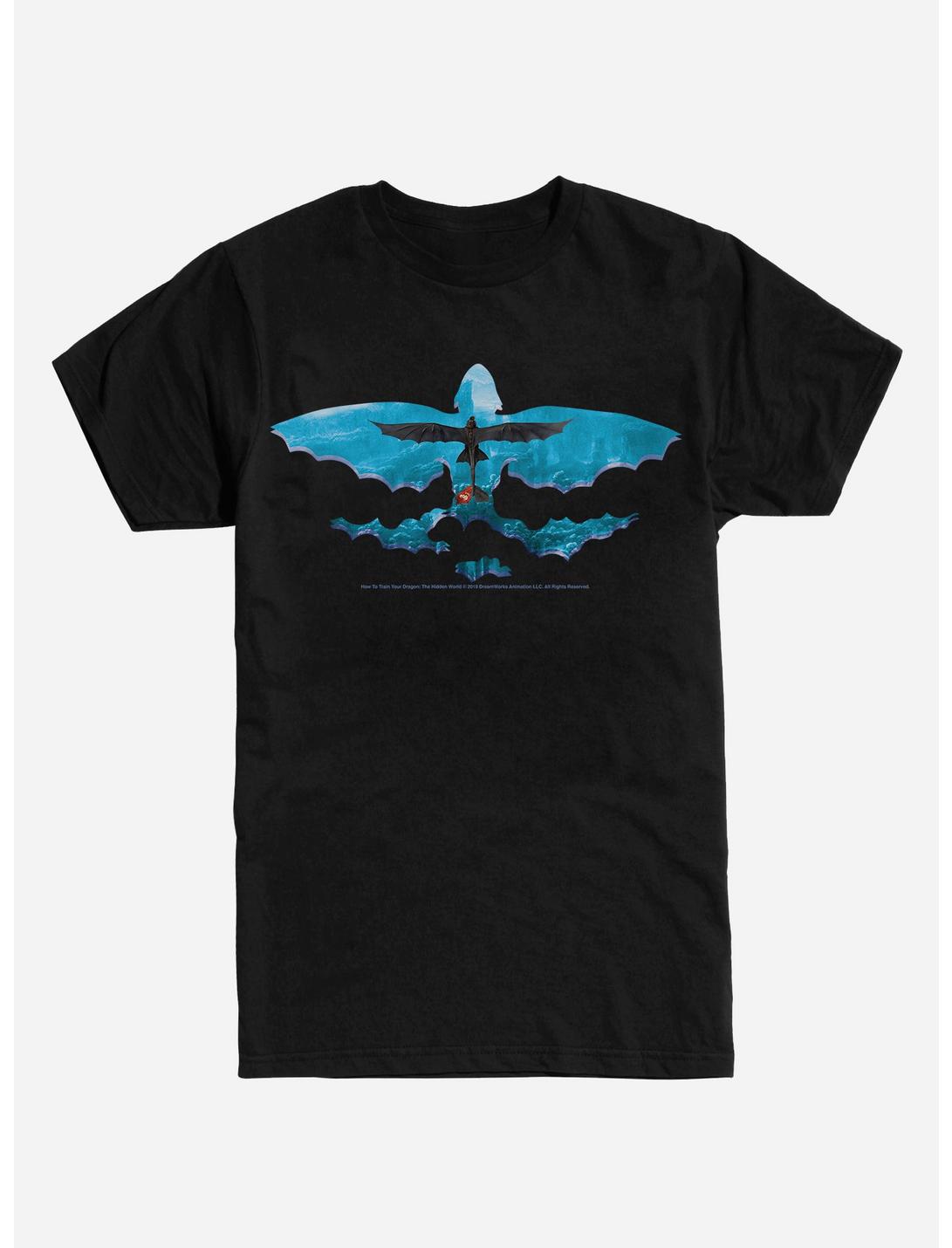 How To Train Your Dragon Dragon Outline T-Shirt, BLACK, hi-res