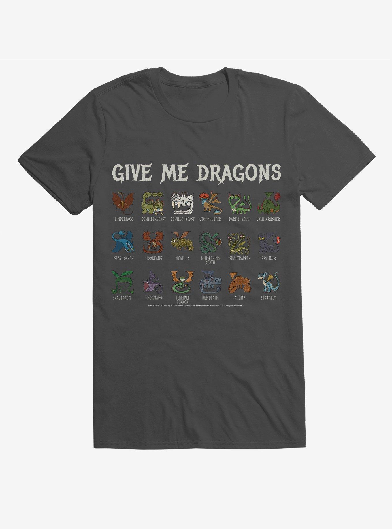 How To Train Your Dragon Give me Dragons List T-Shirt, CHARCOAL, hi-res