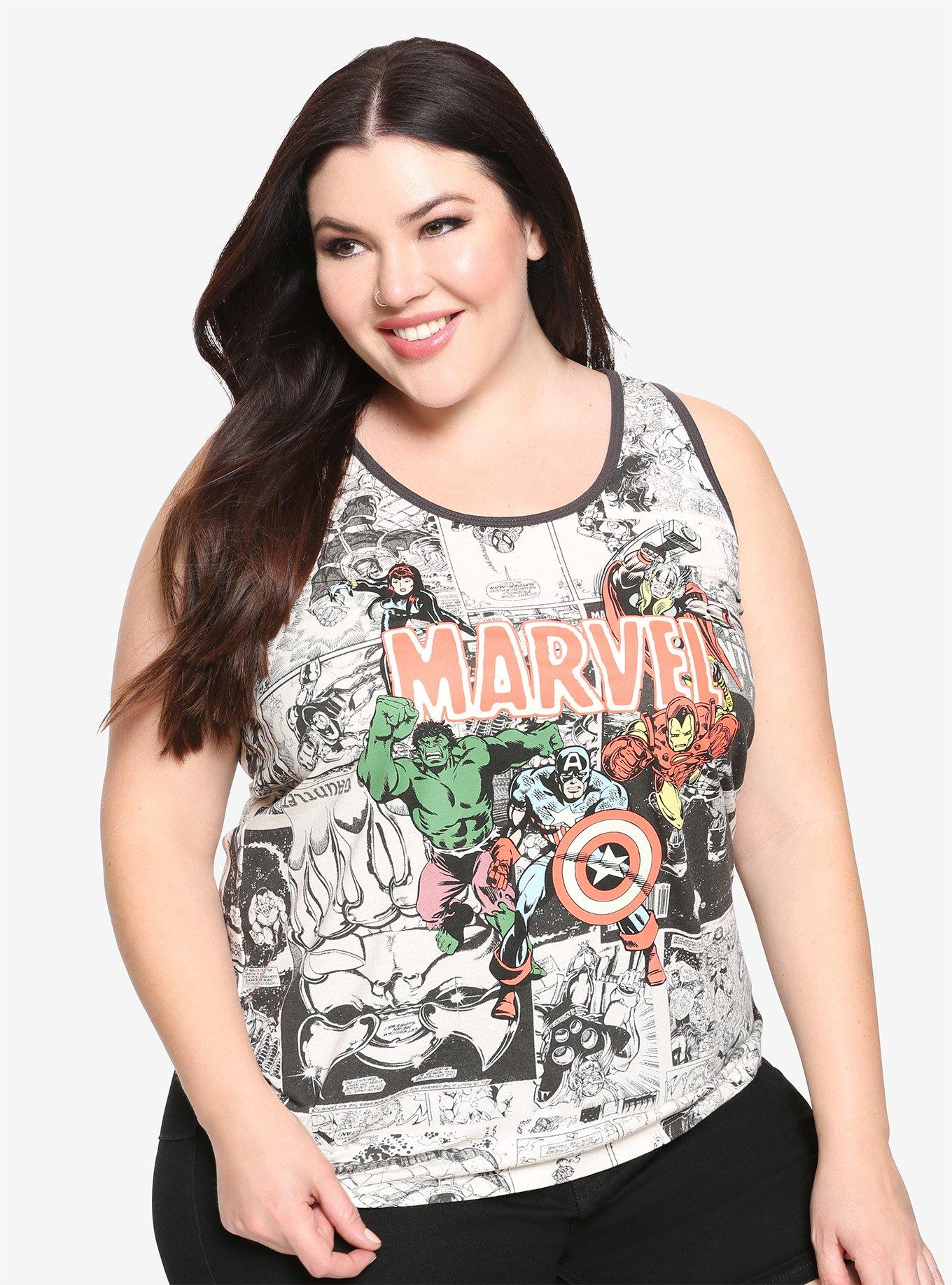 Marvel The Avengers Comic Book Tank Top Plus Size, MULTI, hi-res