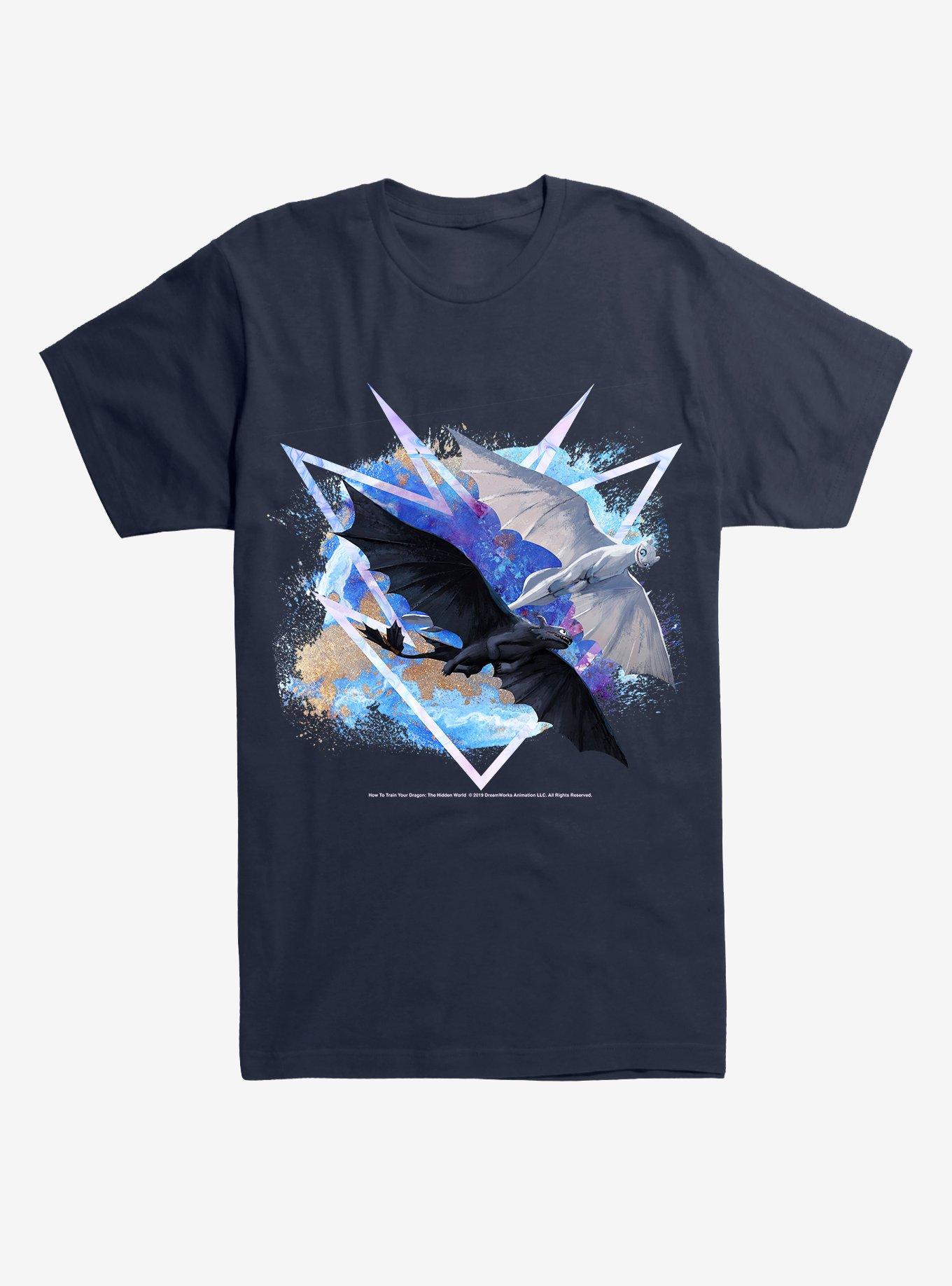 How To Train Your Dragon Night & Light Flying Dragons T-Shirt, LAKE, hi-res