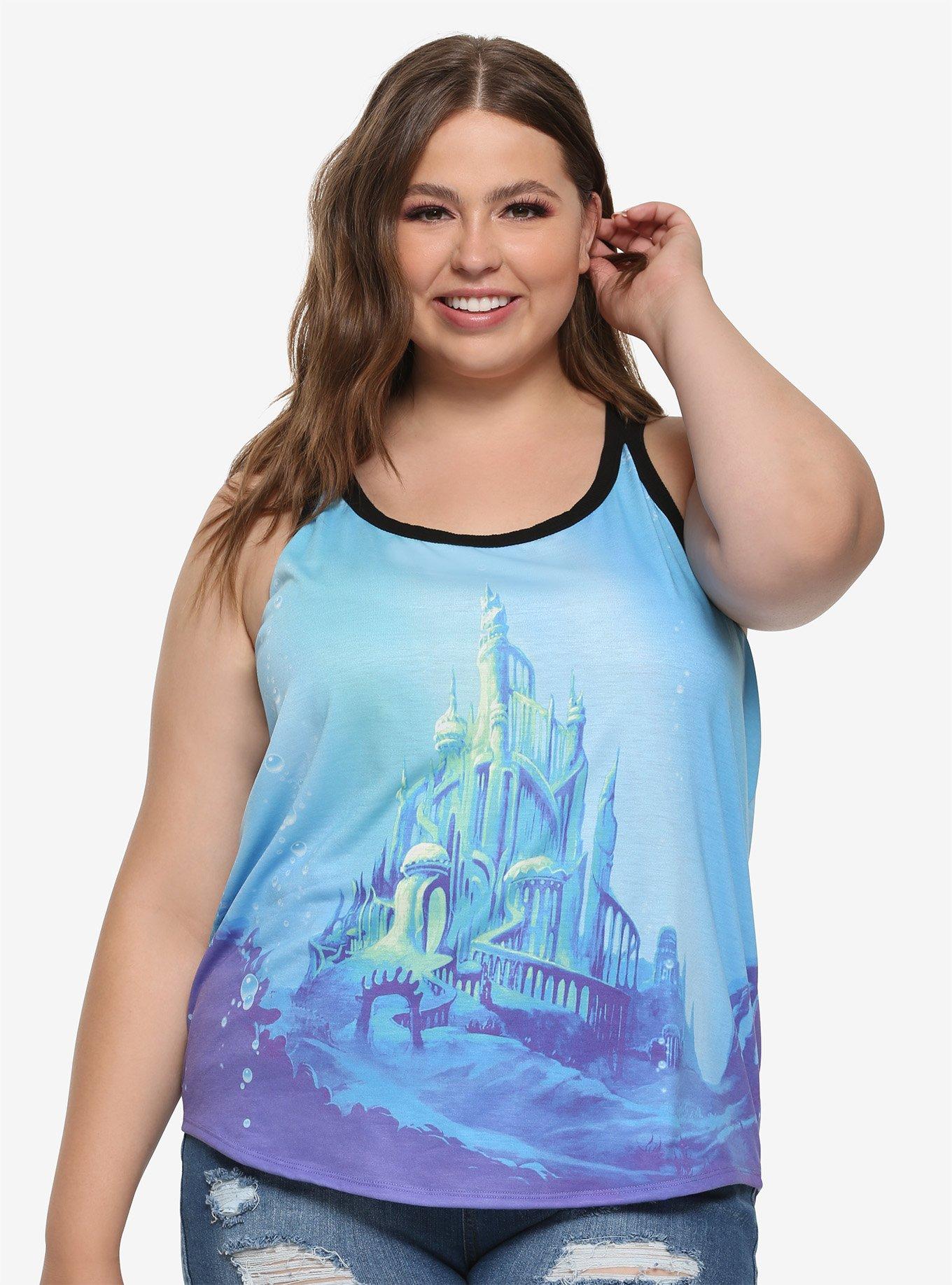 Disney The Little Mermaid Atlantica Cross Back Tank Top Plus Size, MULTI, hi-res