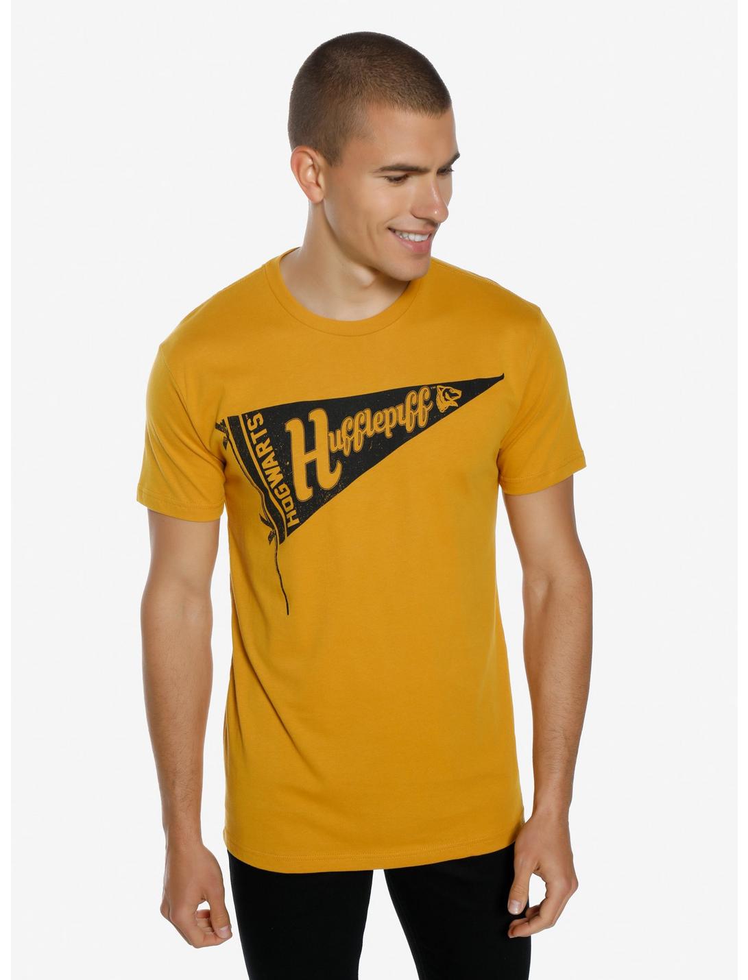 Harry Potter Hufflepuff Pennant T-Shirt - BoxLunch Exclusive, YELLOW, hi-res