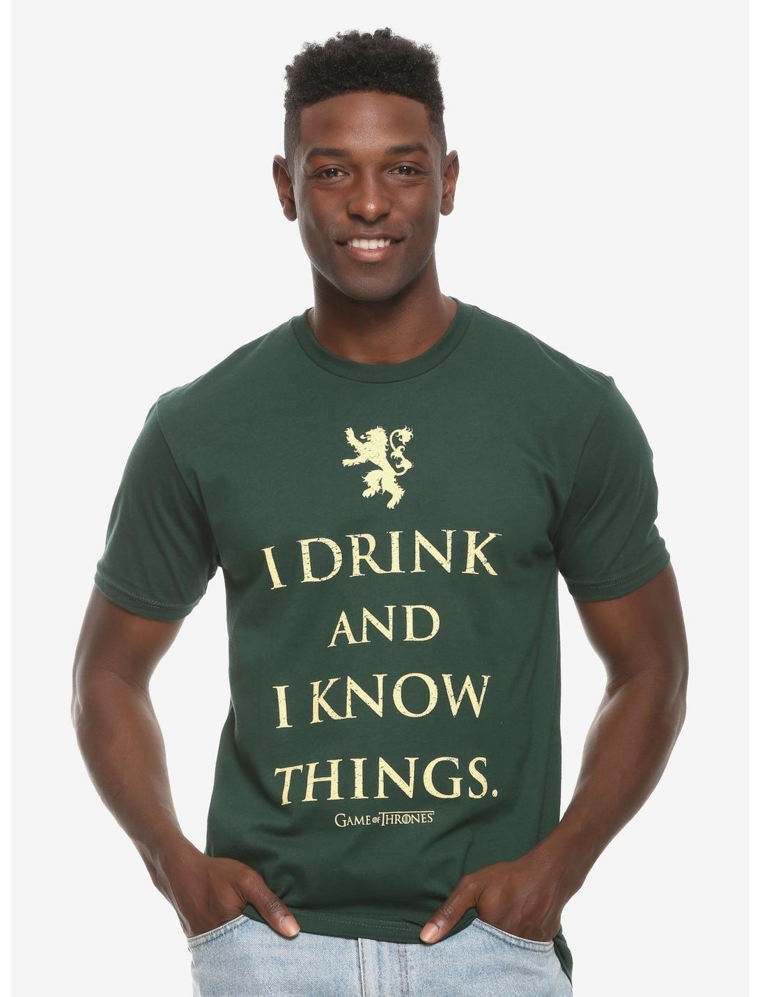 I Drink and I Know Things T Shirt Tyrion Thrones Of Game Funny Imp Wine Gift 