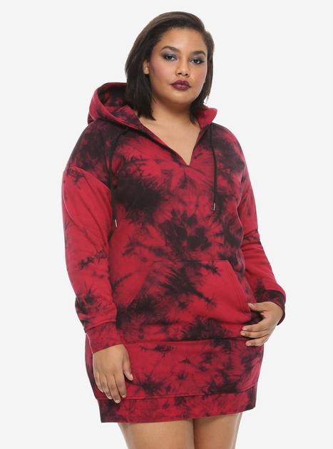 black and red tie dye dress Widow Tie Dye Handkerchief Mini Dress