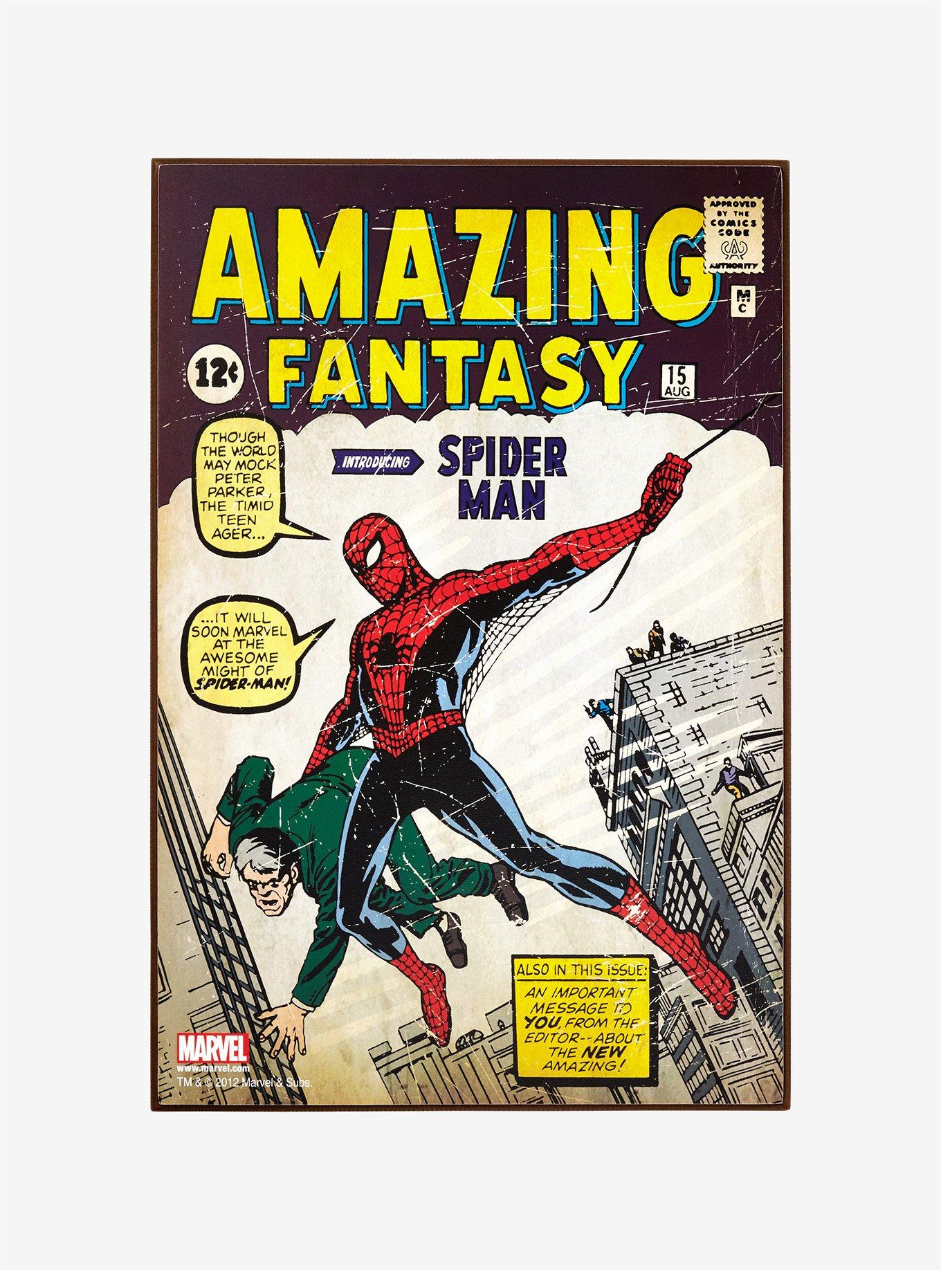 Marvel SpiderMan Amazing Fantasy Comic Wood Wall Art Hot Topic