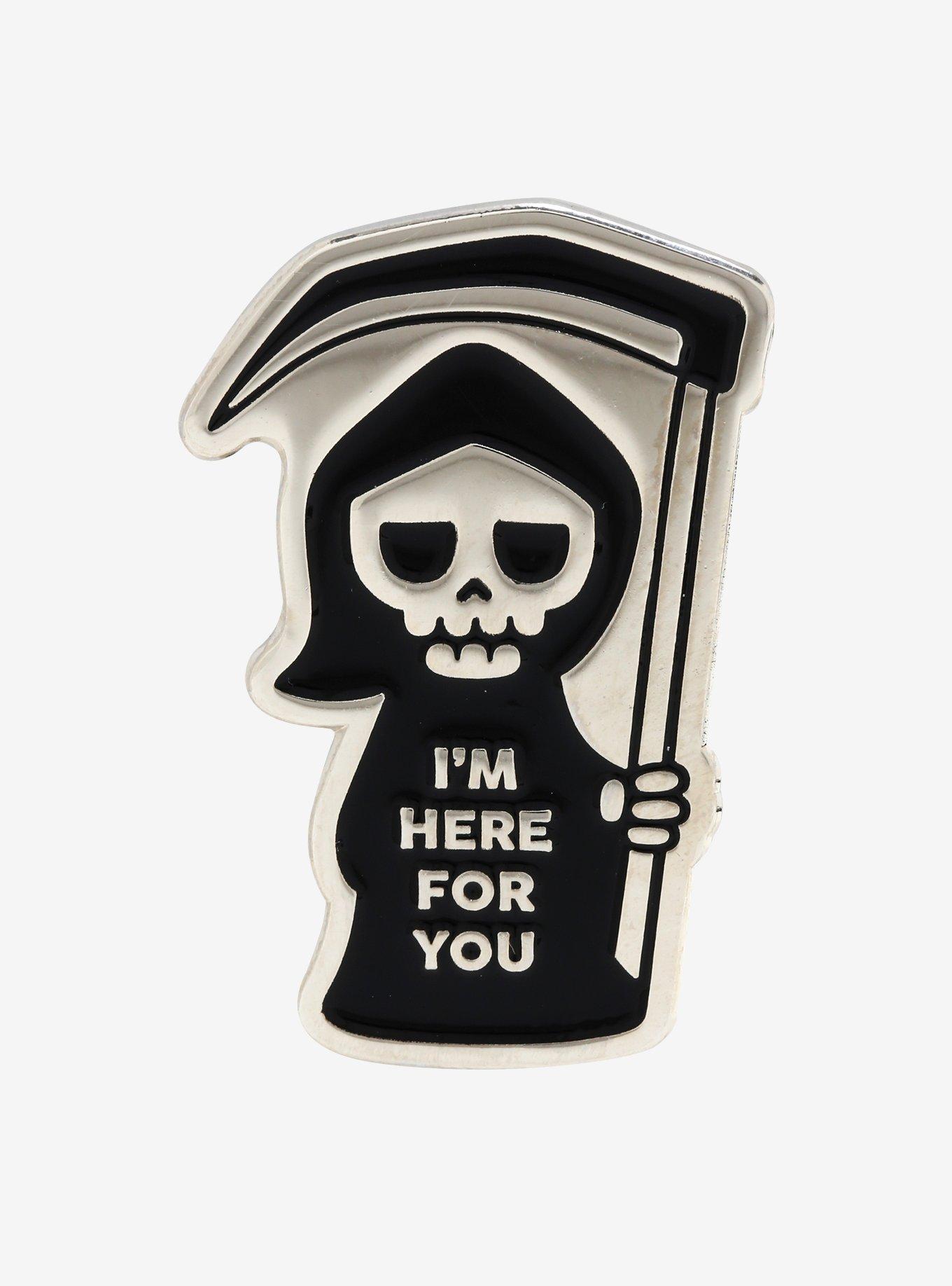 Grim Reaper Here For Your Soul Enamel Pin, , hi-res