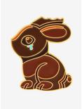 Sad Chocolate Bunny Enamel Pin, , hi-res