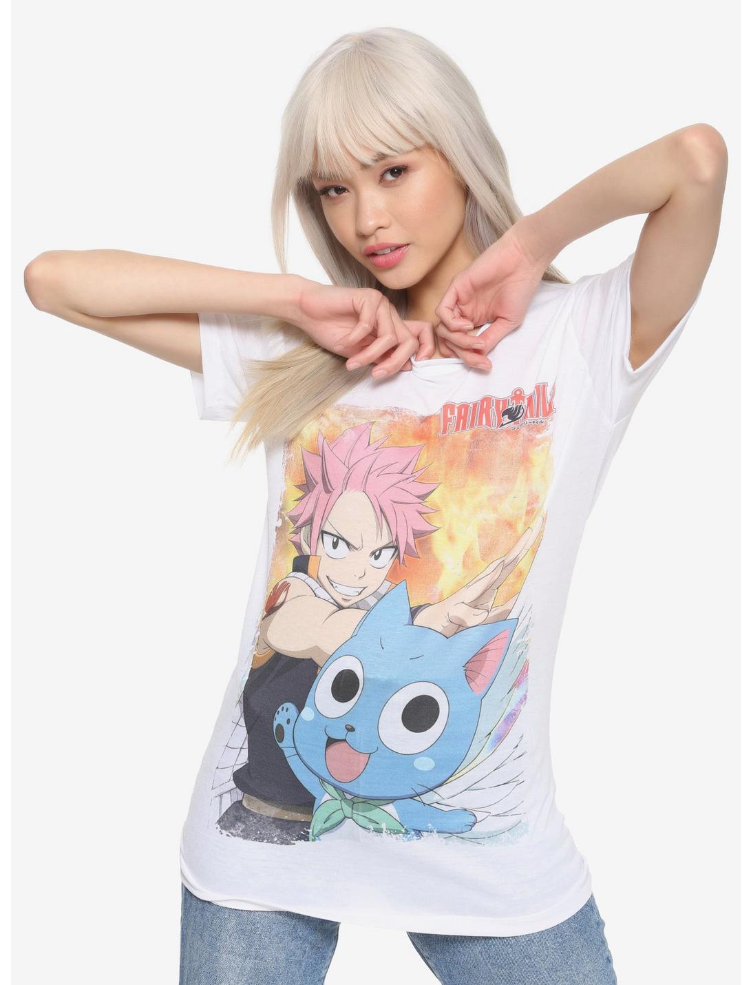 Fairy Tail Natsu & Happy Sublimation Girls T-Shirt, MULTI, hi-res