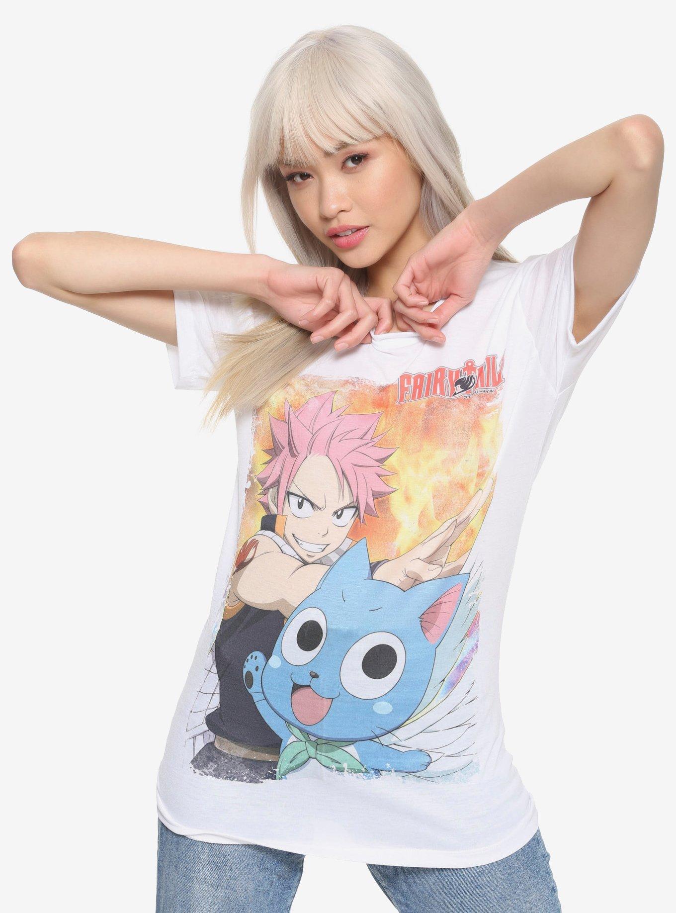 Fairy Tail Natsu Happy Sublimation Girls T Shirt