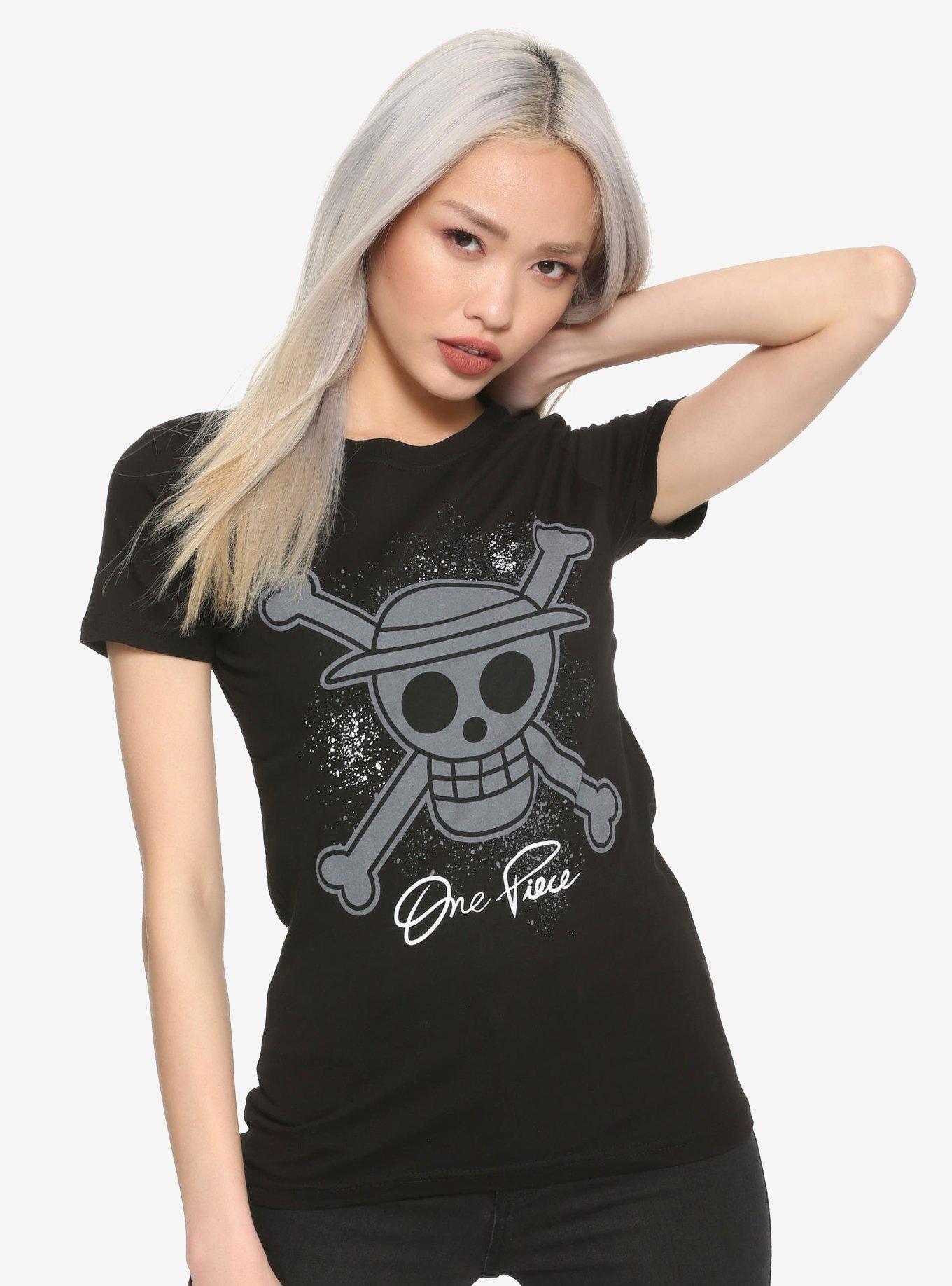 One Piece Platter Straw Hat Pirates Girls T-Shirt, GREY, hi-res
