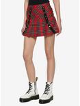 Royal Bones By Tripp Red Plaid Suspender Skirt, PLAID, hi-res