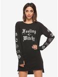 Feeling Witchy Long-Sleeve T-Shirt Dress, BLACK, hi-res