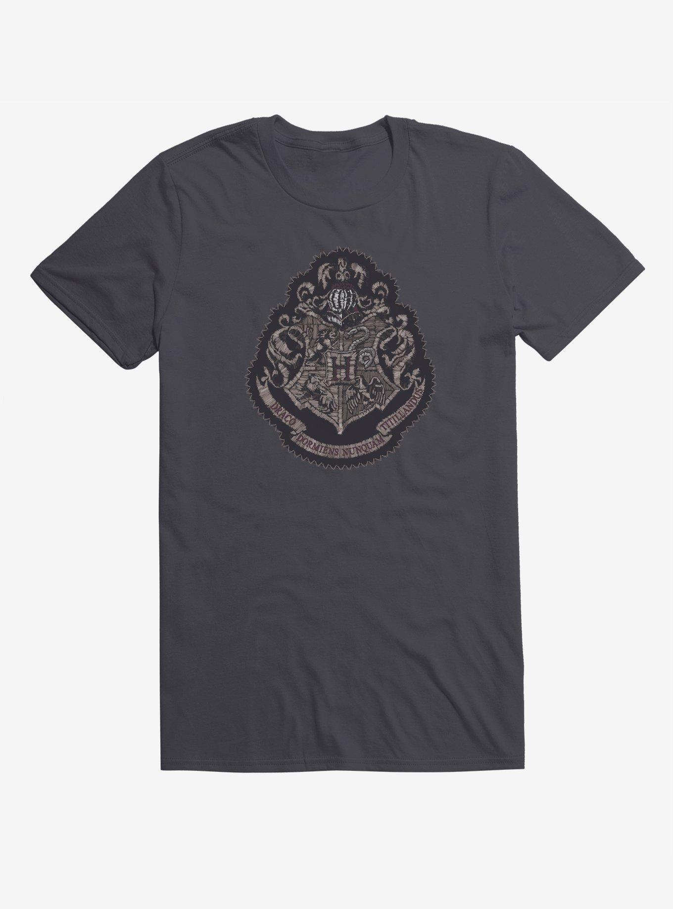 Harry Potter Grayscale Hogwarts Crest T-Shirt | BoxLunch