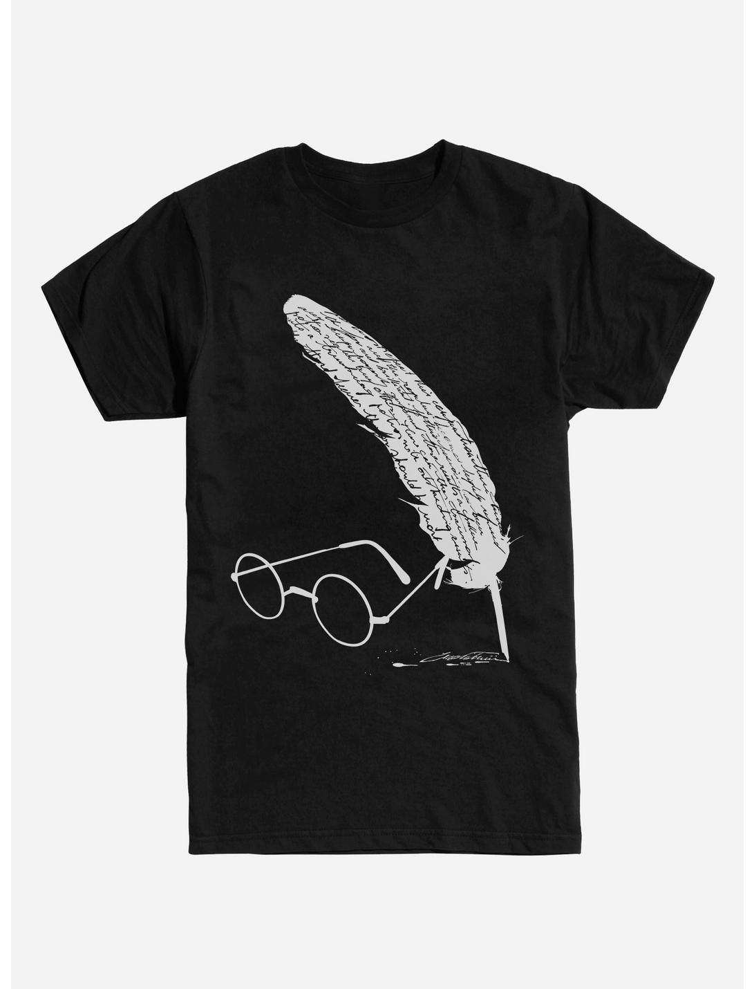 Harry Potter Glasses And Quill Script T-Shirt, , hi-res