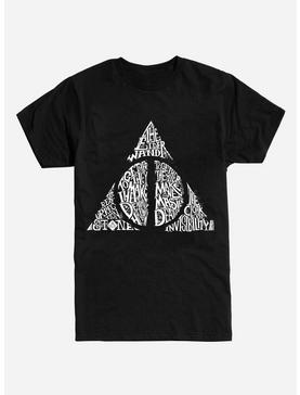 Harry Potter Deathly Hallows Symbol Words T-Shirt, , hi-res