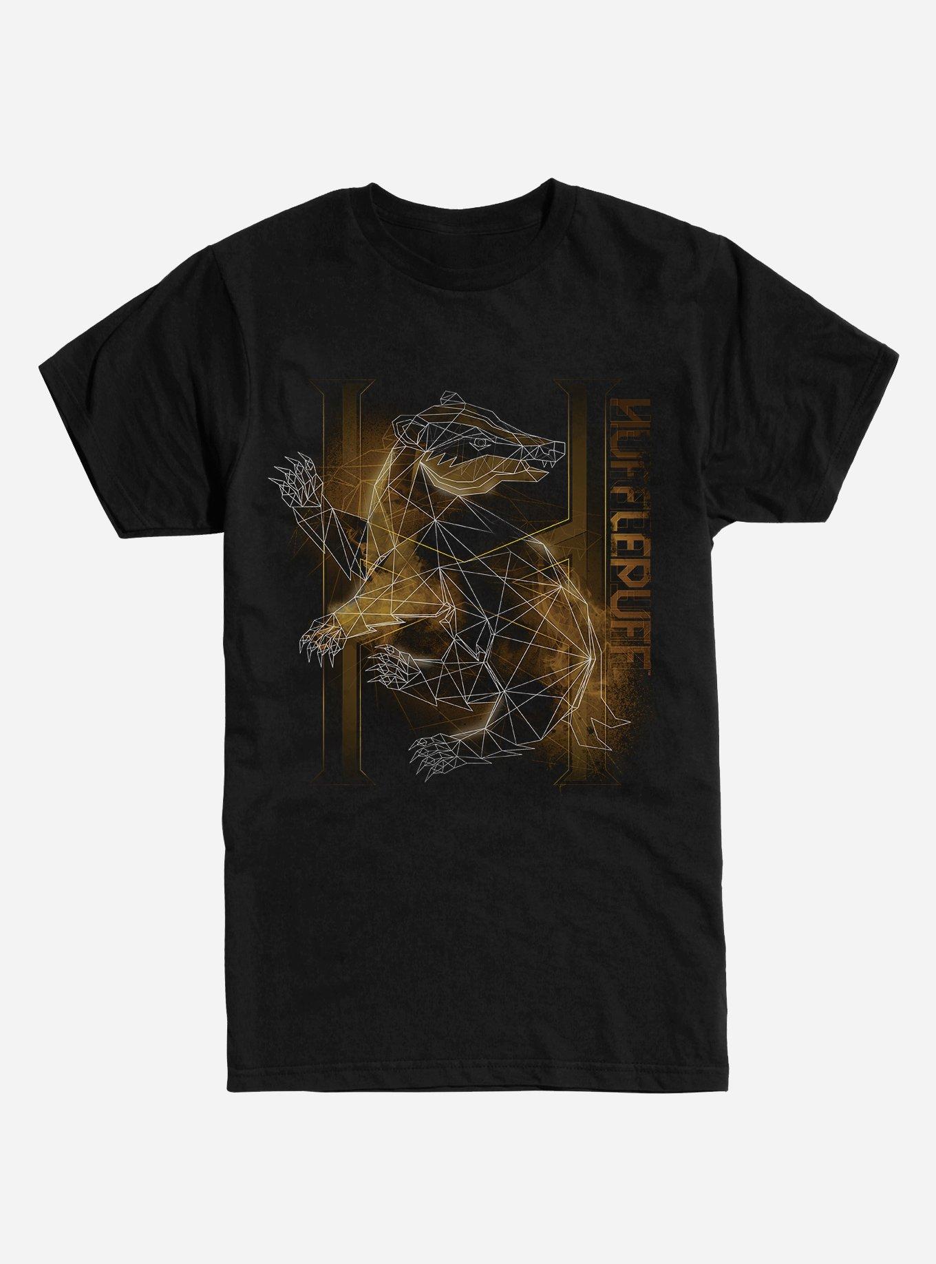 Harry Potter Hufflepuff Outline Logo T-Shirt, BLACK, hi-res