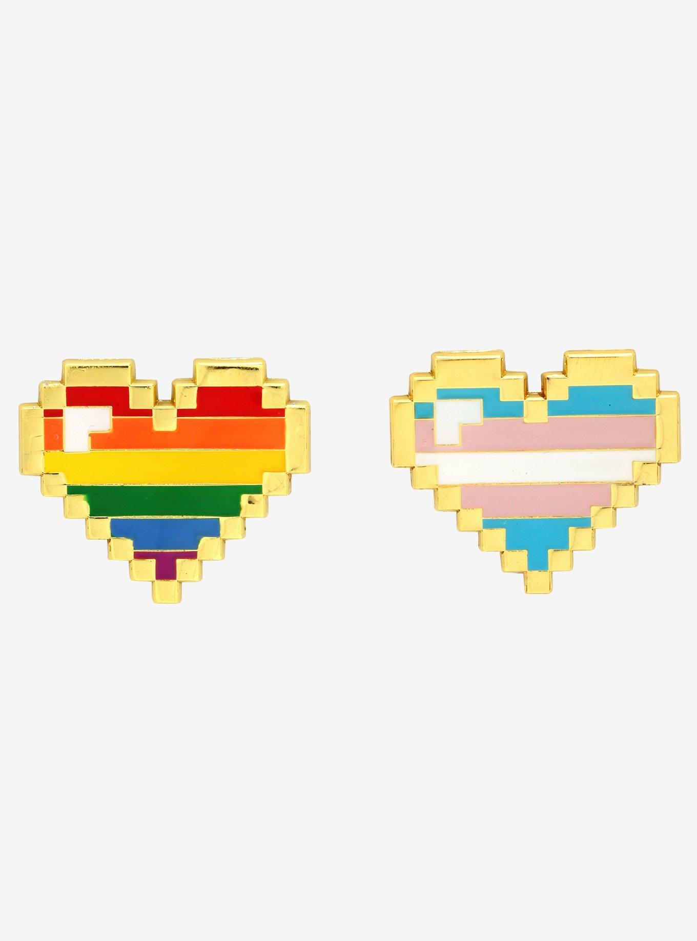 Loungefly 8-Bit Pride Hearts Enamel Pin Set - BoxLunch
