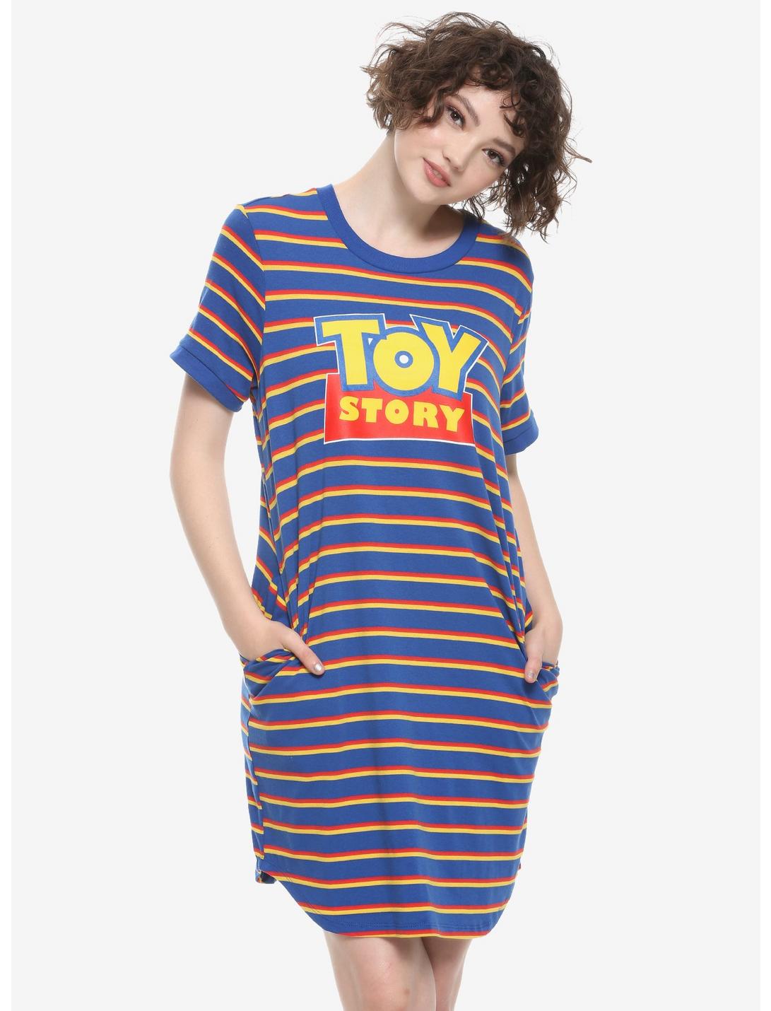 Her Universe Disney Pixar Toy Story Striped Ringer T-Shirt Dress, MULTI, hi-res