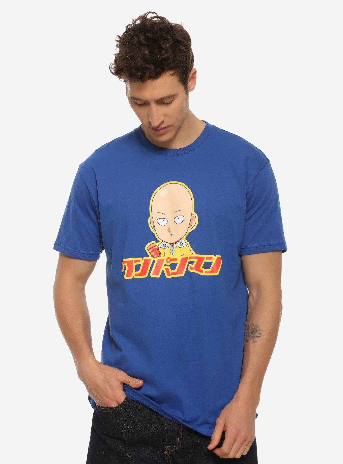 One-Punch Man Bald Saitama T-Shirt - BoxLunch Exclusive, BLUE, hi-res