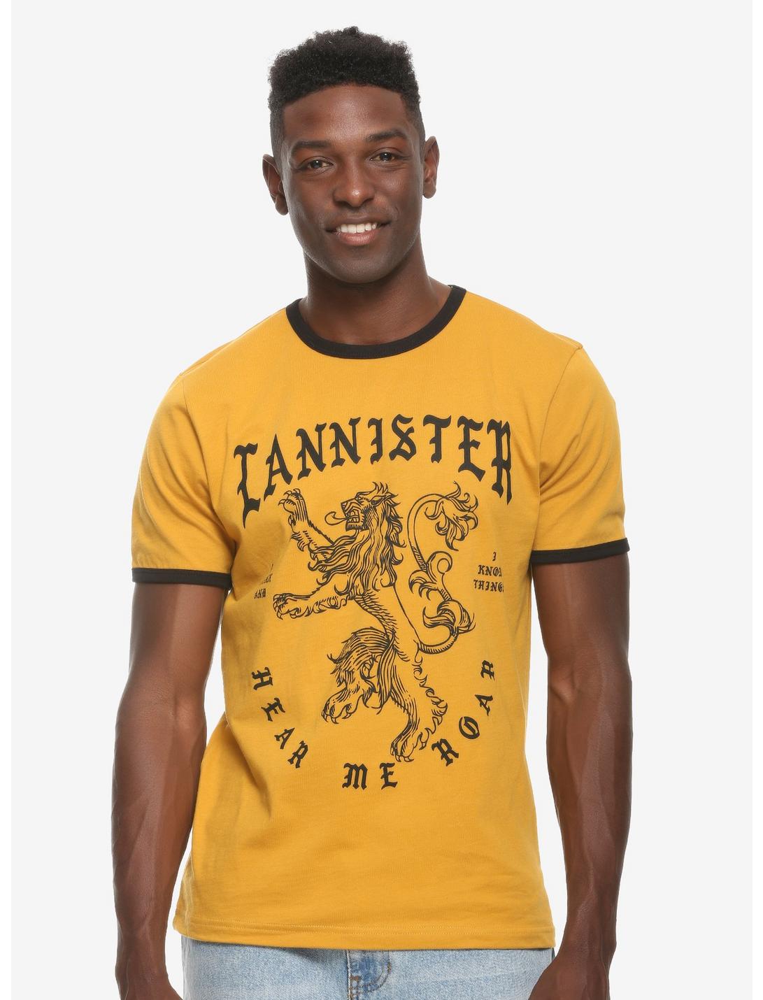 Game of Thrones Lannister Ringer T-Shirt - BoxLunch Exclusive, YELLOW, hi-res