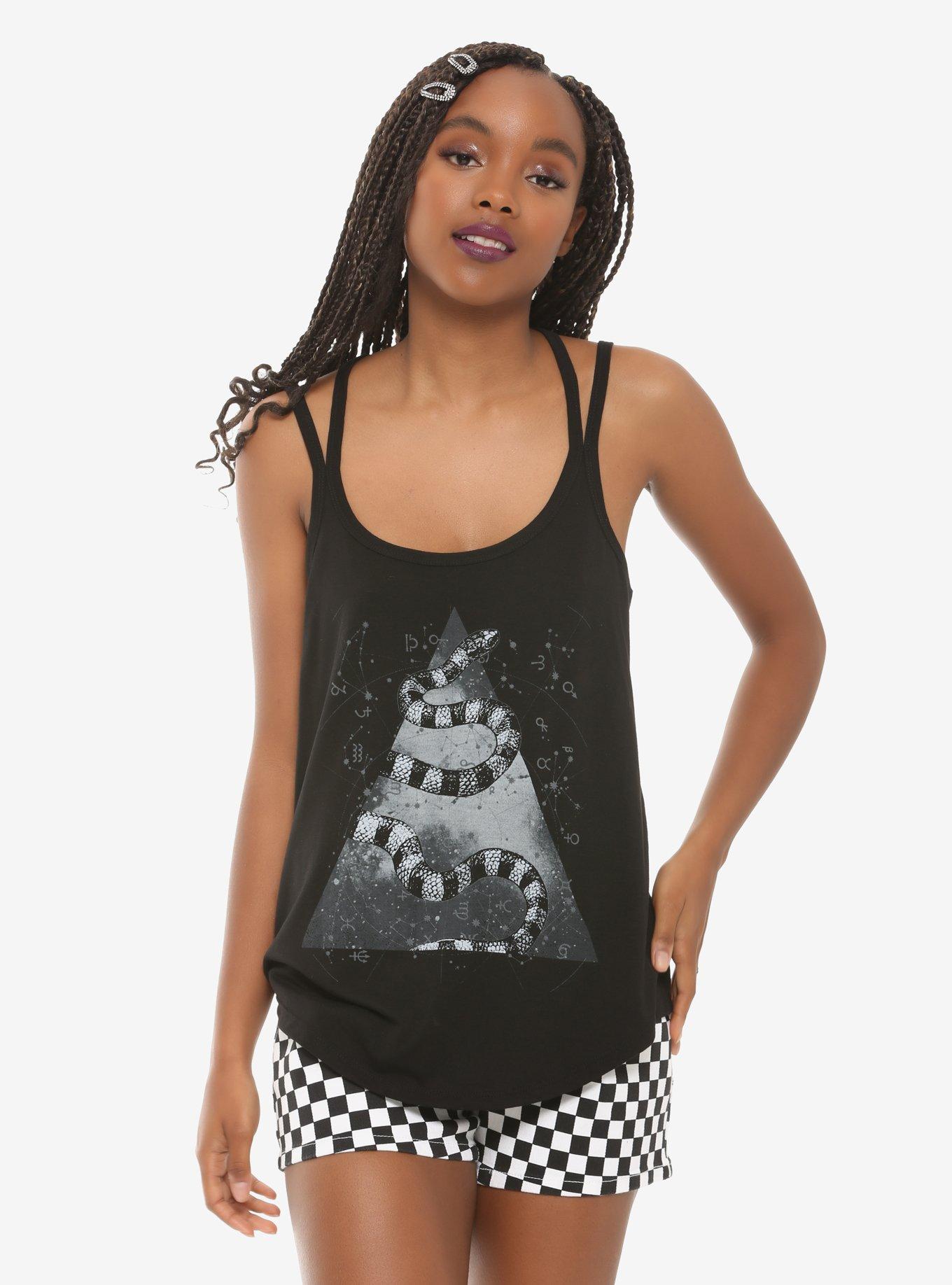 Triangle Snake Girls Strappy Tank Top, BLACK, hi-res