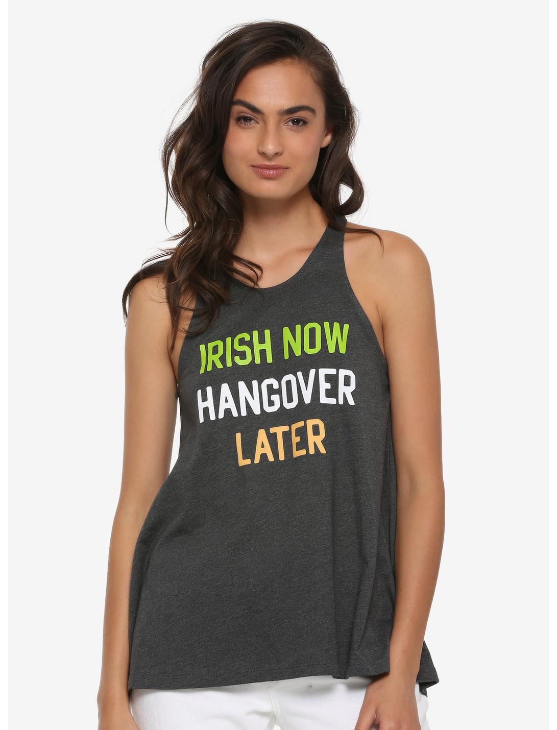 Irish Now Hangover Later Womens Tank Top - BoxLunch Exclusive, GREY, hi-res