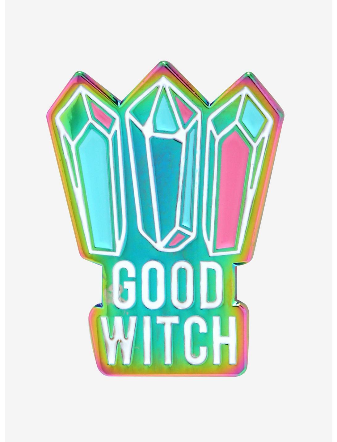 Good Witch Crystal Power Anodized Enamel Pin, , hi-res