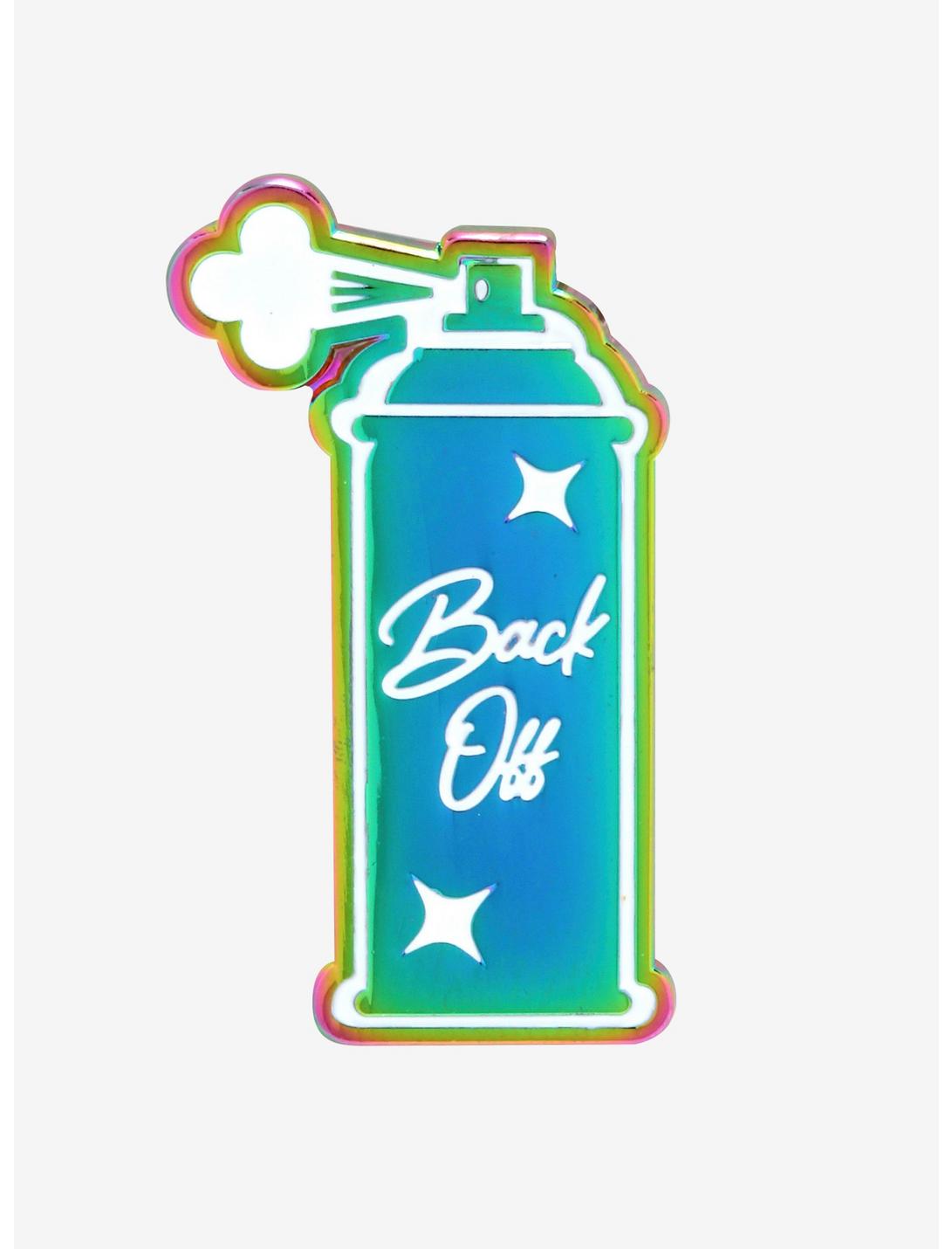 Back Off Spray Can Anodized Enamel Pin, , hi-res